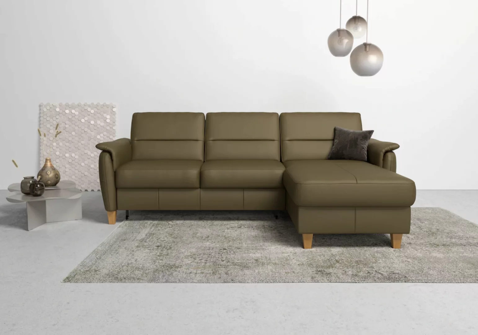 Home affaire Ecksofa "Palmera L-Form", Federkern, wahlweise mit Bettfunktio günstig online kaufen
