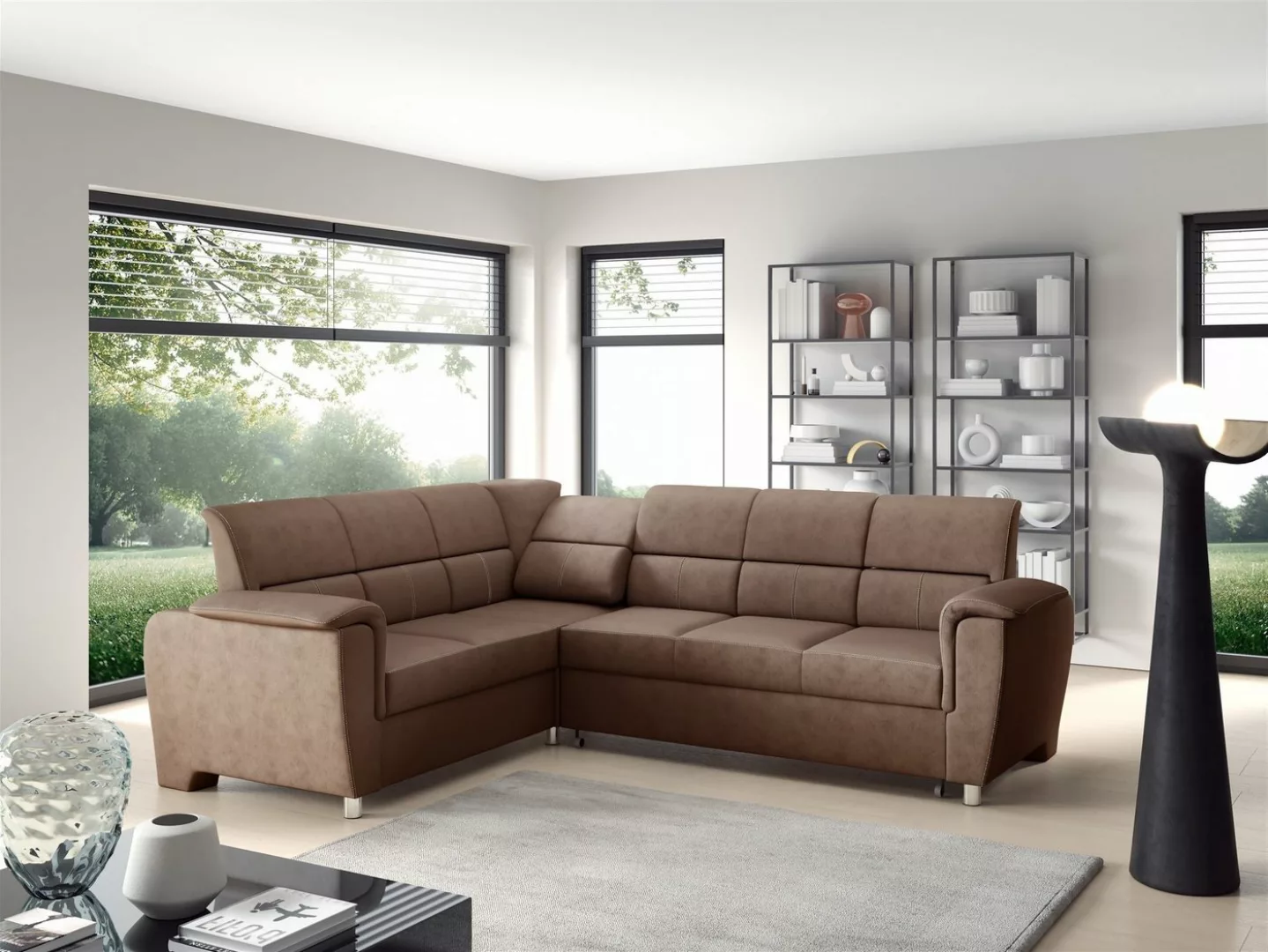 Fun Möbel Ecksofa Schlafsofa Sofa SALVADOR Stoff Texas, Bettkasten, mit Rel günstig online kaufen