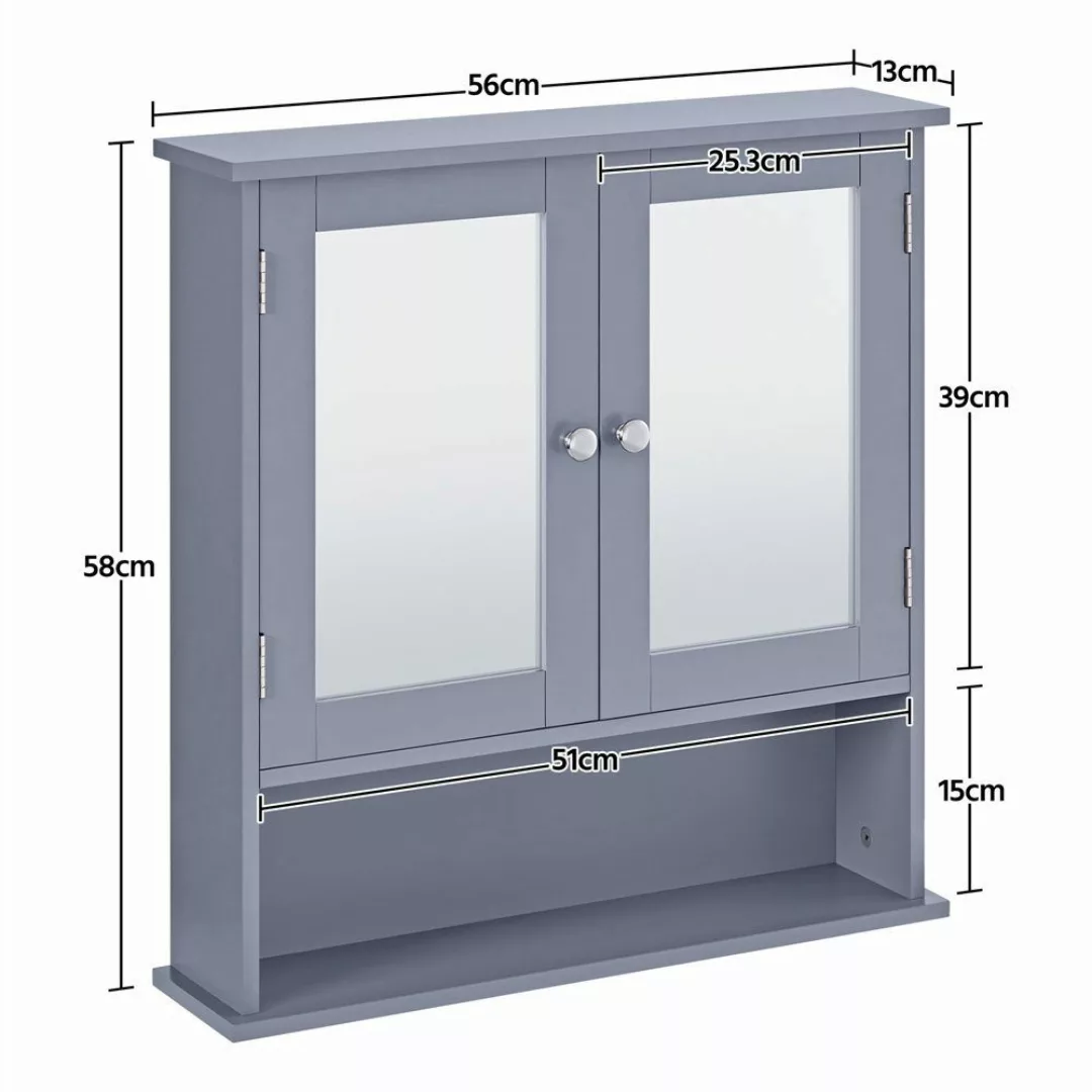 Yaheetech Hängeschrank Badschrank Kommode mit Spiegeltür günstig online kaufen