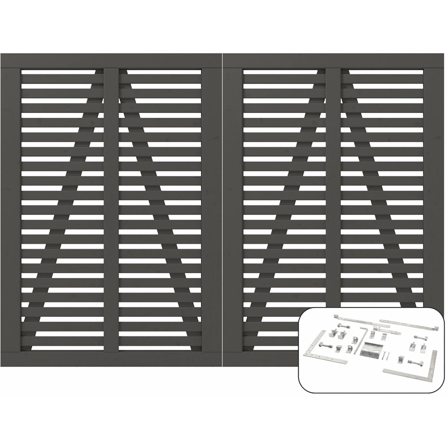 Doppeltor Harmoni Nadelholz Umbragrau 200 cm x 140 cm günstig online kaufen