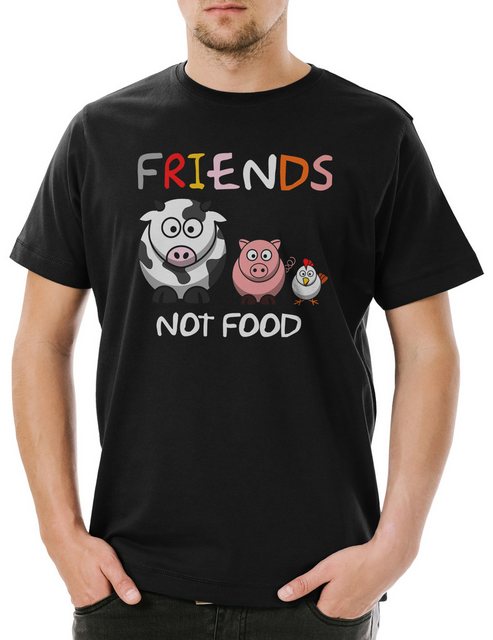 Urban Backwoods Print-Shirt Friends Not Food Comic Herren T-Shirt Veganer S günstig online kaufen