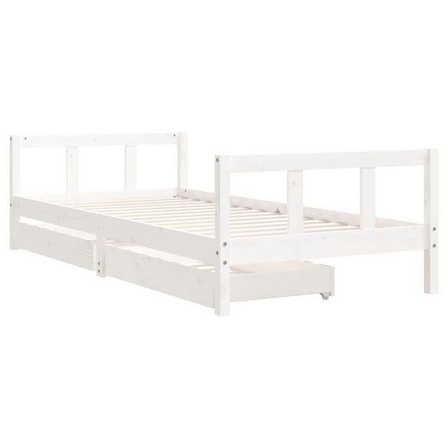 vidaXL Kinderbett Kinderbett mit Schubladen Weiß 90x200 cm Massivholz Kiefe günstig online kaufen