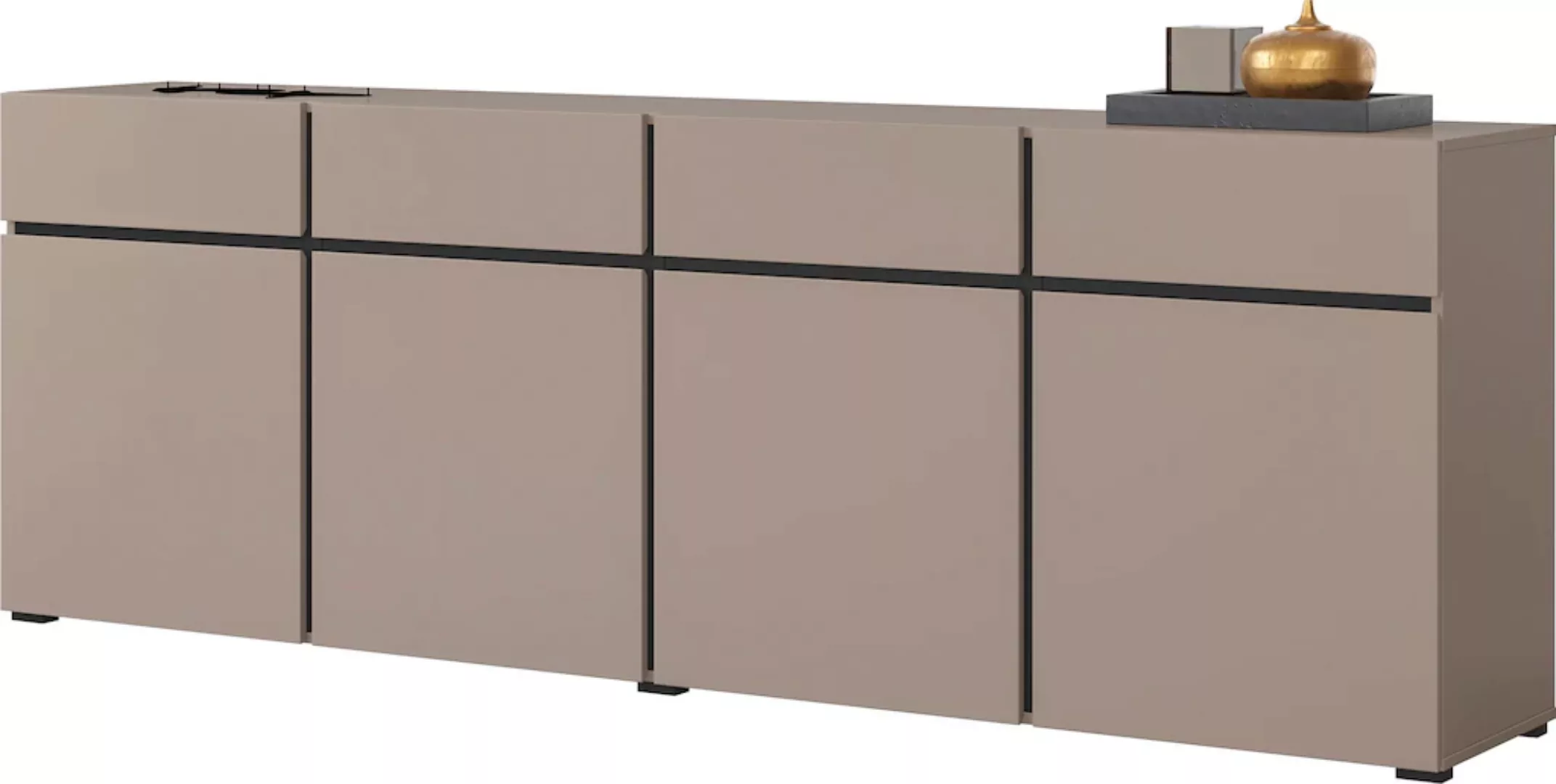 INOSIGN Sideboard "Cross,Breite 225 cm, moderne grifflose Kommode,4 Türen/4 günstig online kaufen