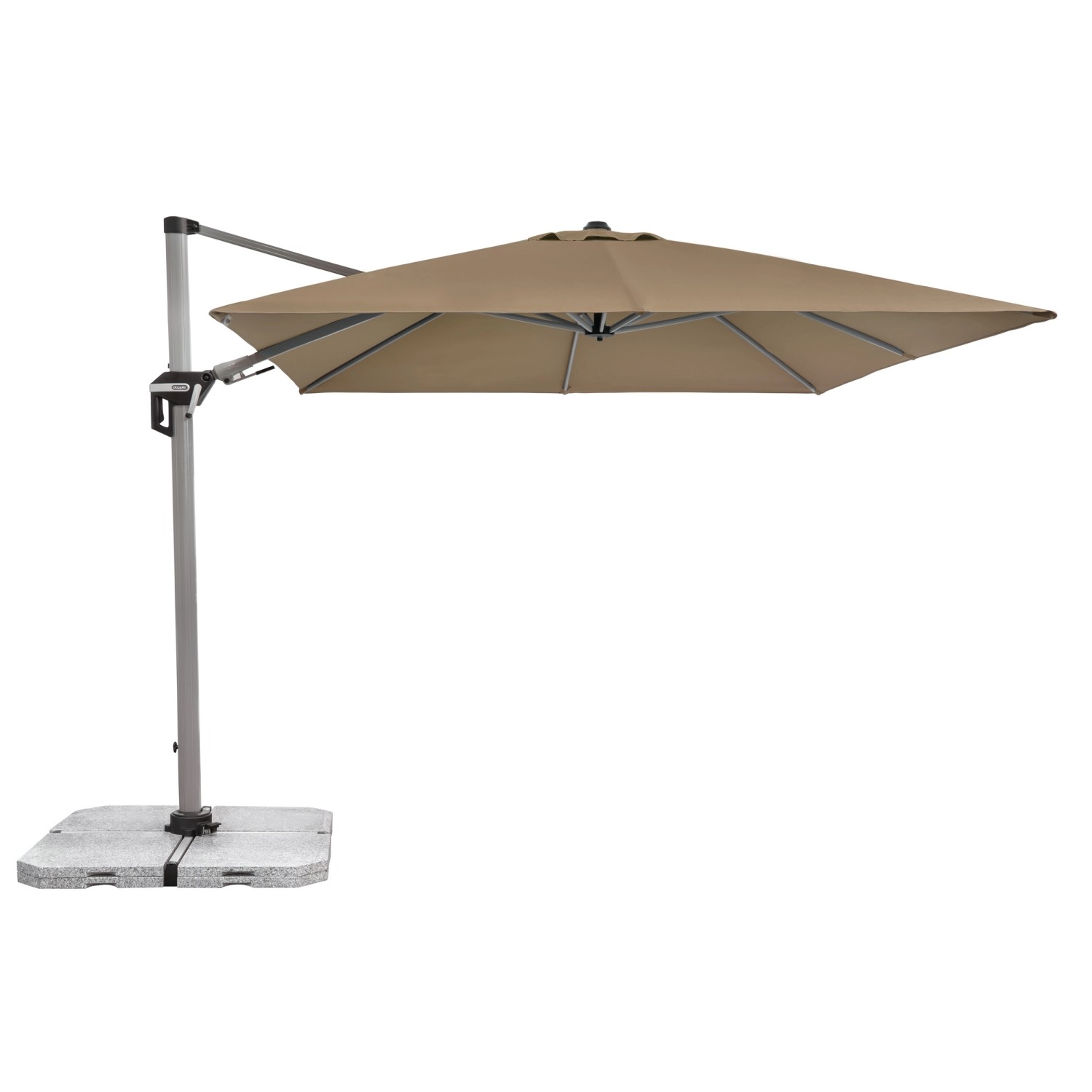 Doppler Ampelschirm Active II 260 cm x 350 cm Greige mit Kurbelmechanik günstig online kaufen