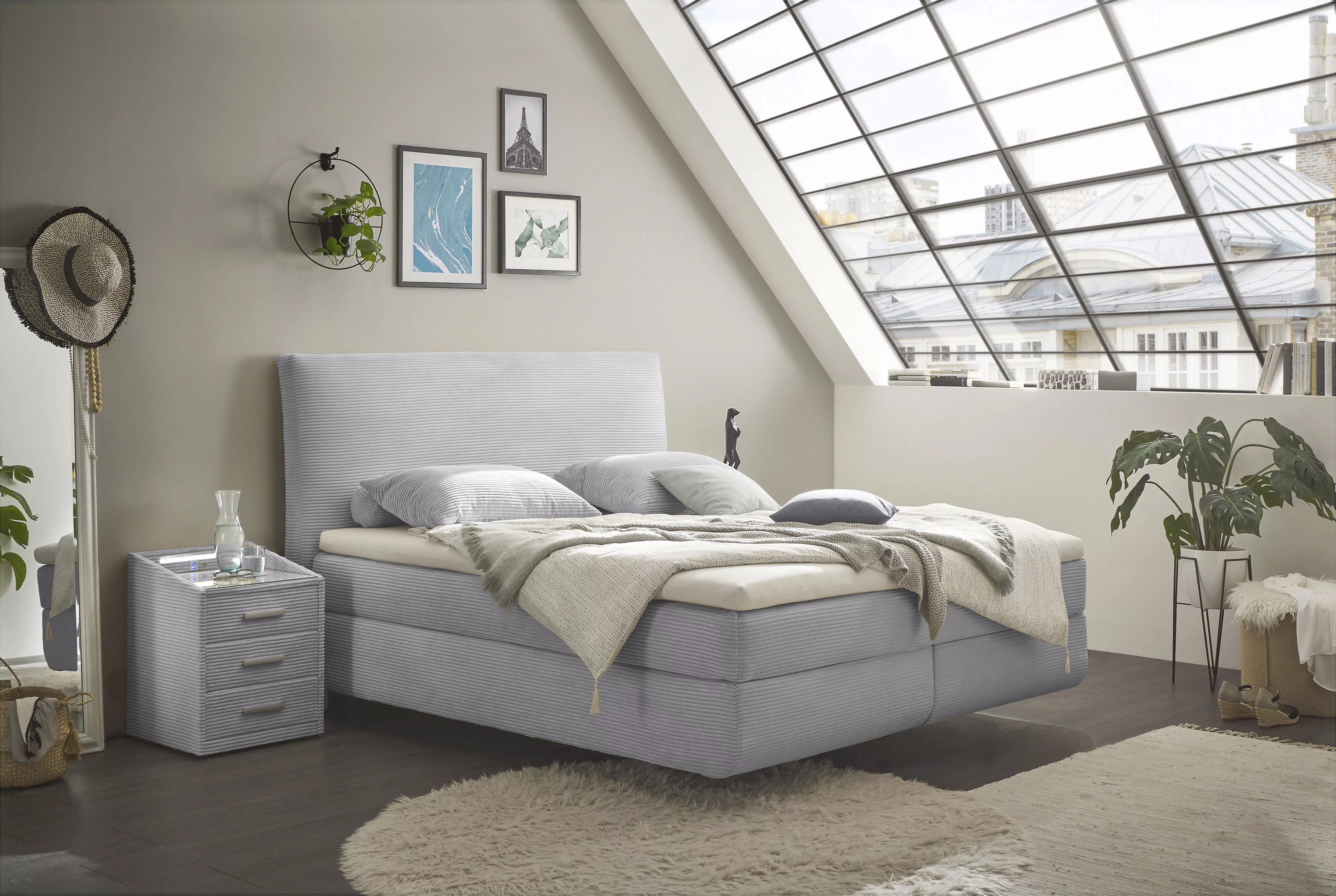 ED EXCITING DESIGN Boxspringbett "Marbella", Duo-Matratze- harte Kokosmatte günstig online kaufen