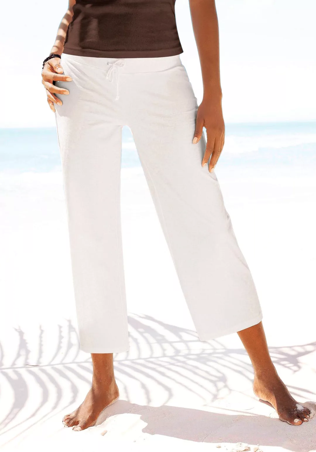 Beachtime 7/8-Strandhose aus weichem Jersey, Wide-Leg, Jogginghose, Relaxho günstig online kaufen