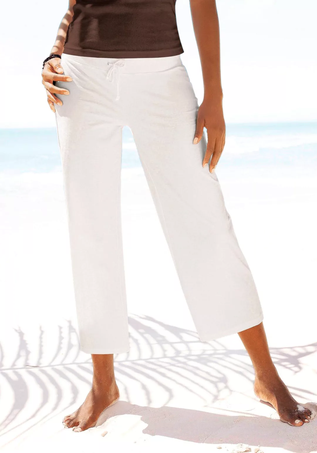 Beachtime 7/8-Strandhose, aus weichem Jersey, Wide-Leg, Jogginghose, Relaxh günstig online kaufen