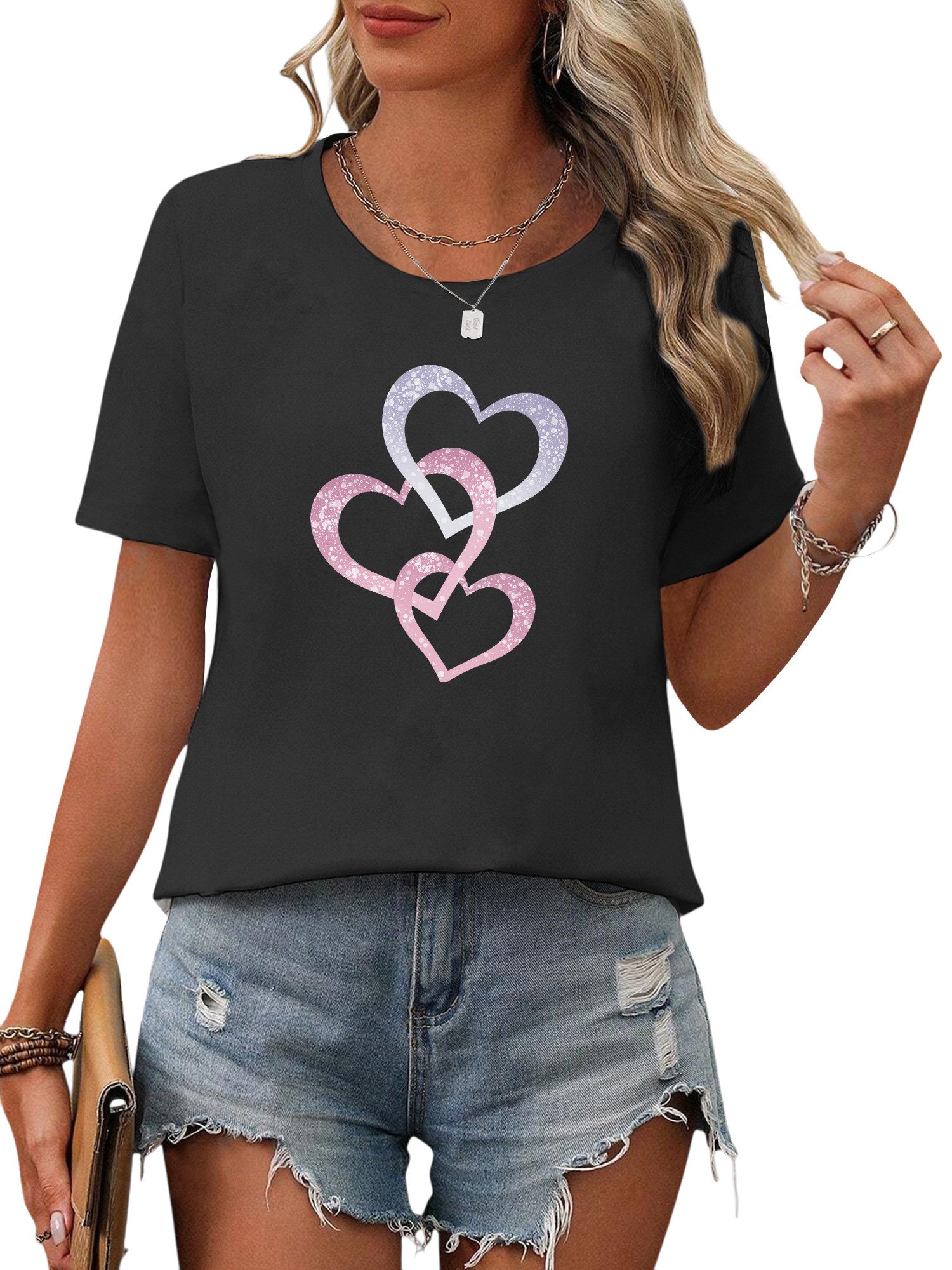 PYL Kurzarmbluse Damen Bequemes Sommer Kurzarmbluse günstig online kaufen