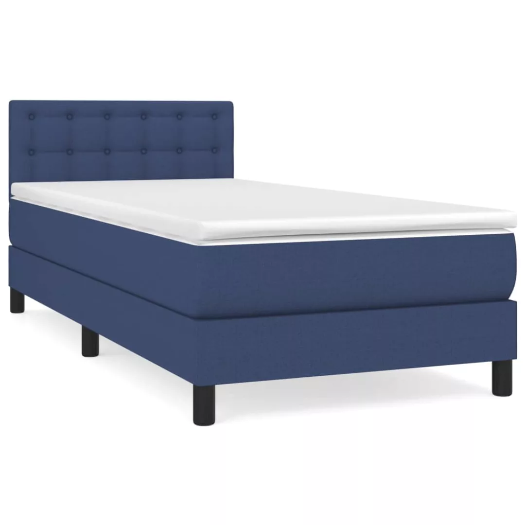 Vidaxl Boxspringbett Mit Matratze Blau 80x200 Cm Stoff günstig online kaufen