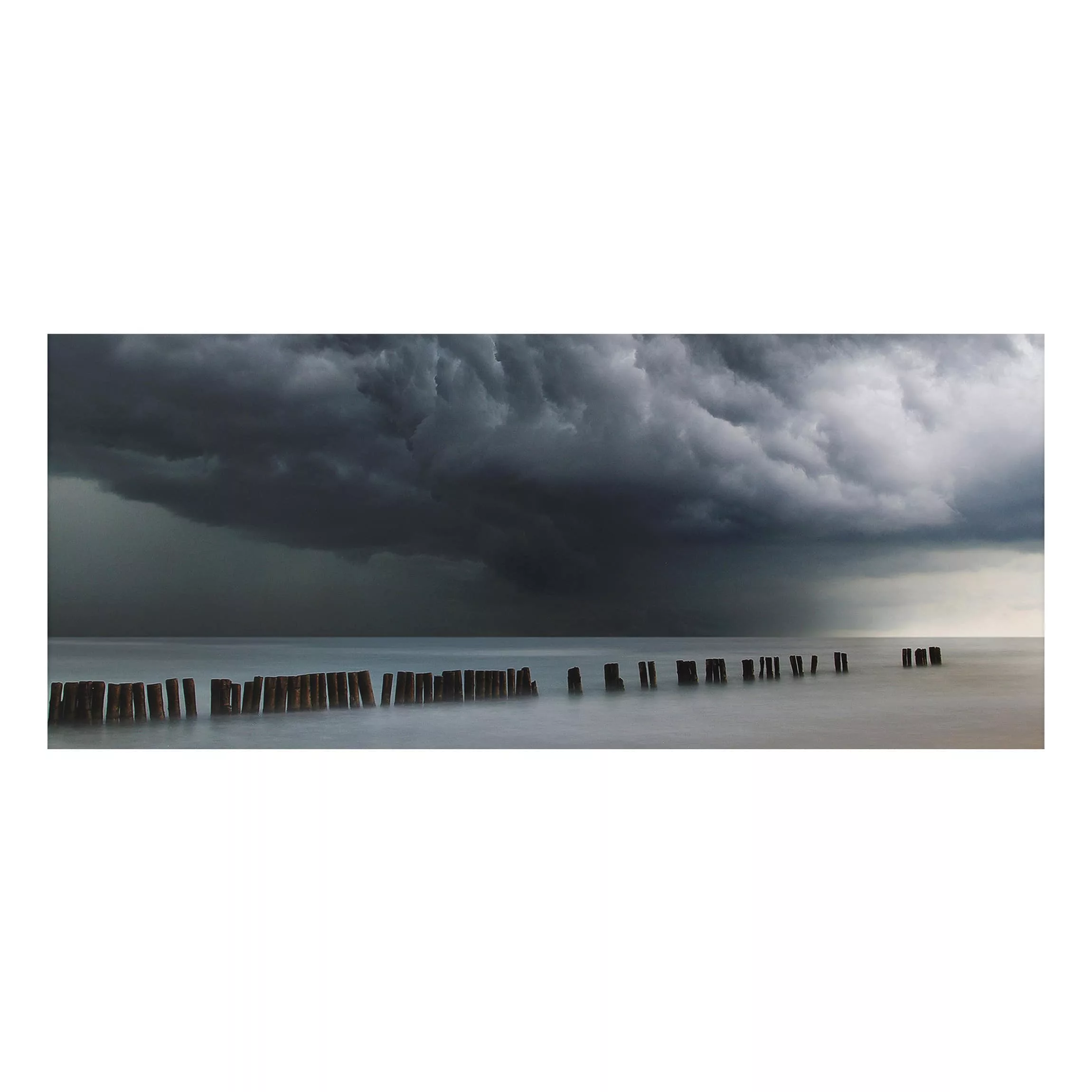 Alu-Dibond Bild Natur & Landschaft - Panorama Sturmwolken über der Ostsee günstig online kaufen