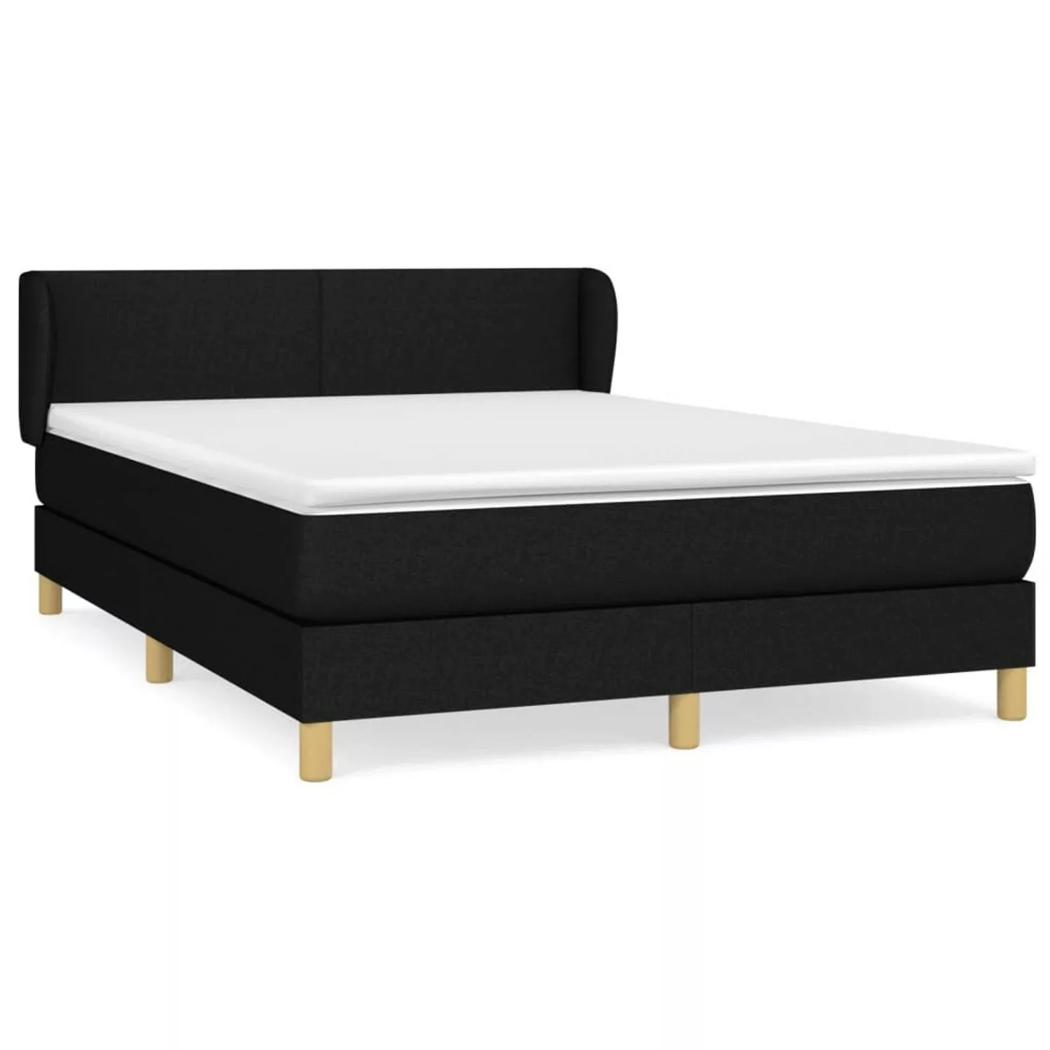 vidaXL Boxspringbett mit Matratze Schwarz 140x190 cm Stoff1466637 günstig online kaufen