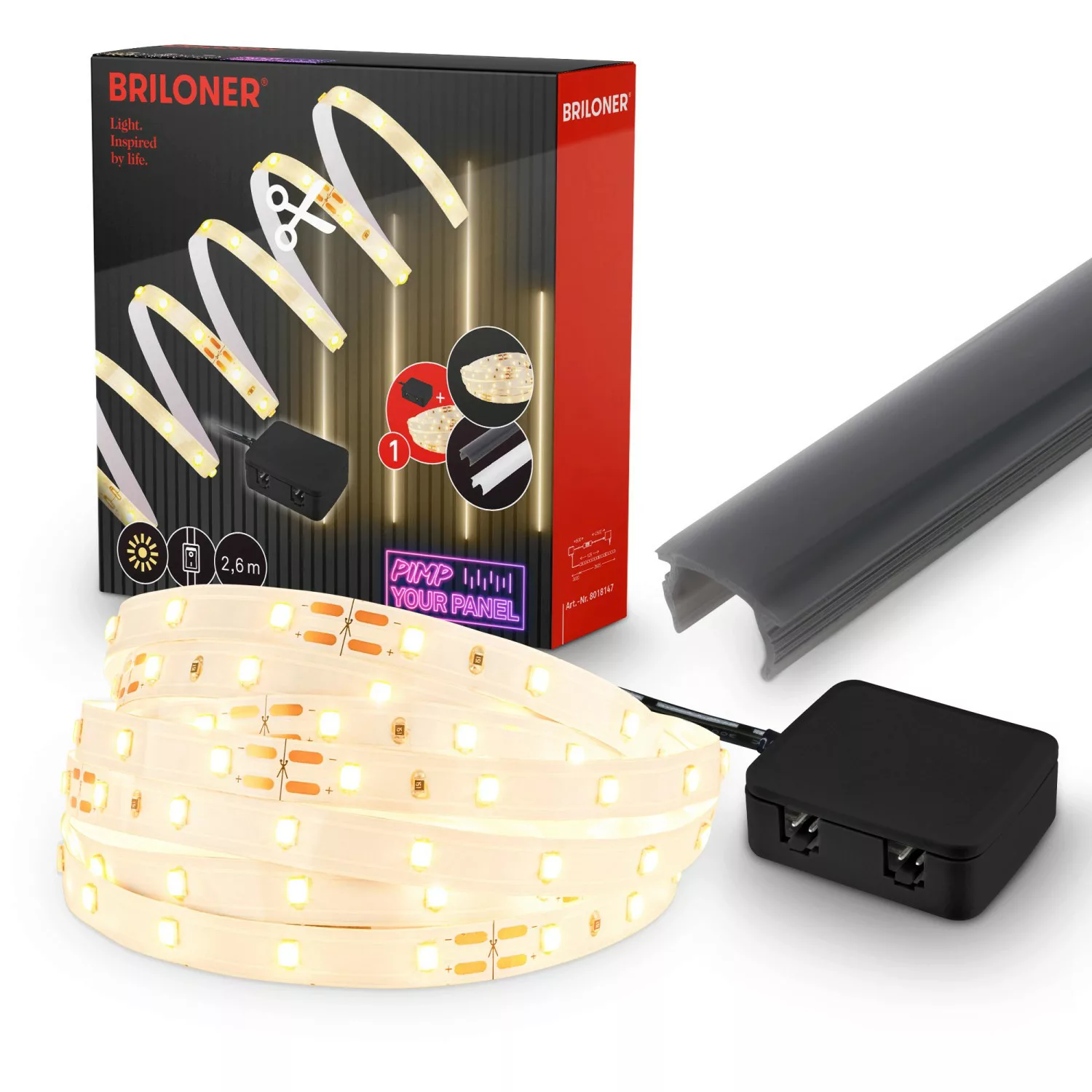 Briloner Pimp your Panel LED-Band Starter-Set 2,6 m Warmweiß günstig online kaufen