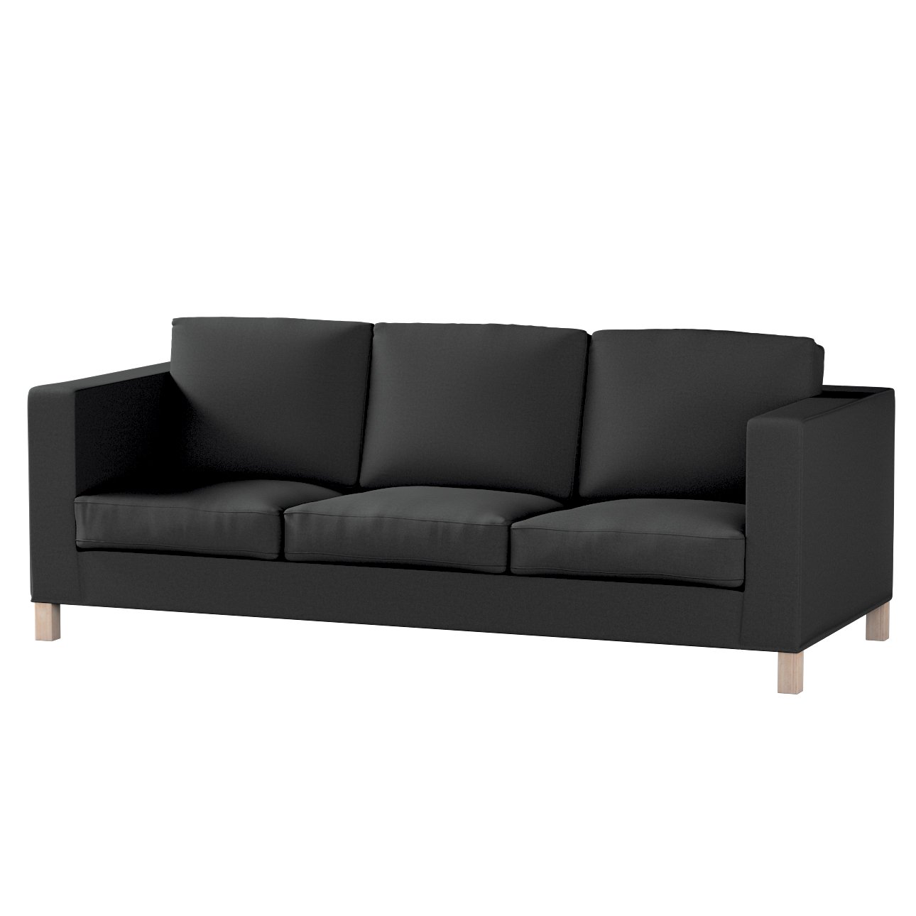 Bezug für Karlanda 3-Sitzer Sofa nicht ausklappbar, kurz, schwarz, Bezug fü günstig online kaufen