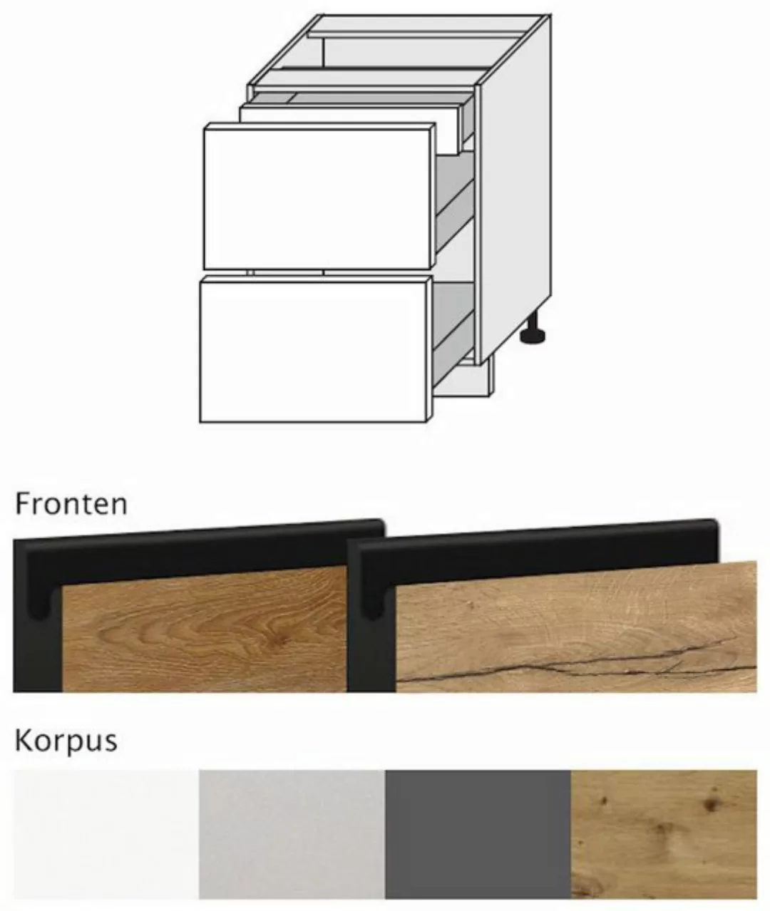 Feldmann-Wohnen Unterschrank Treviso (1-St) 80cm Front- & Korpusfarbe wählb günstig online kaufen