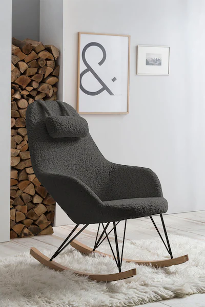 SalesFever Schaukelsessel, Exklusiver Bezug in edler Teddyfell-Optik günstig online kaufen