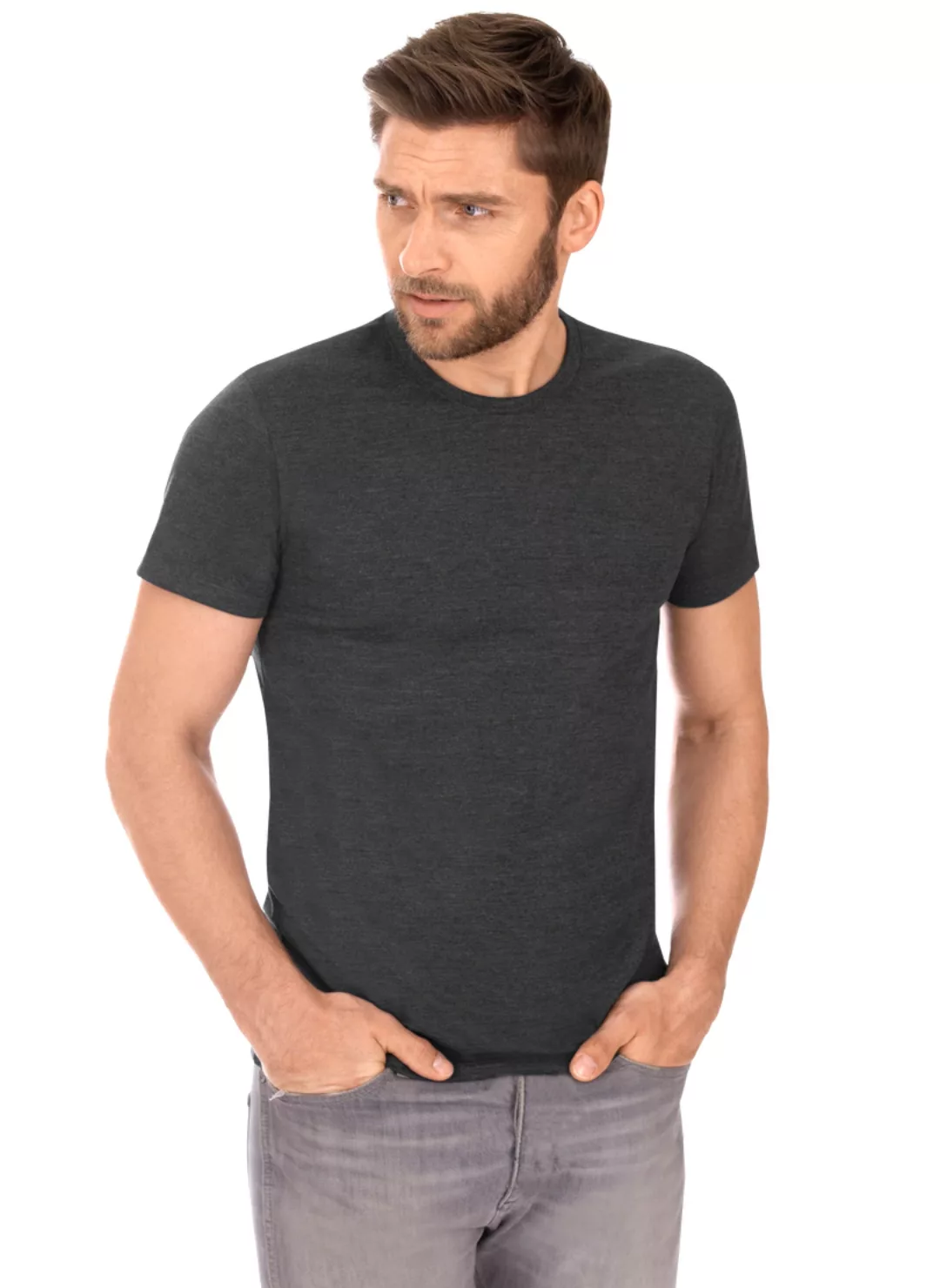 Trigema T-Shirt "TRIGEMA Slim Fit T-Shirt aus DELUXE Baumwolle" günstig online kaufen