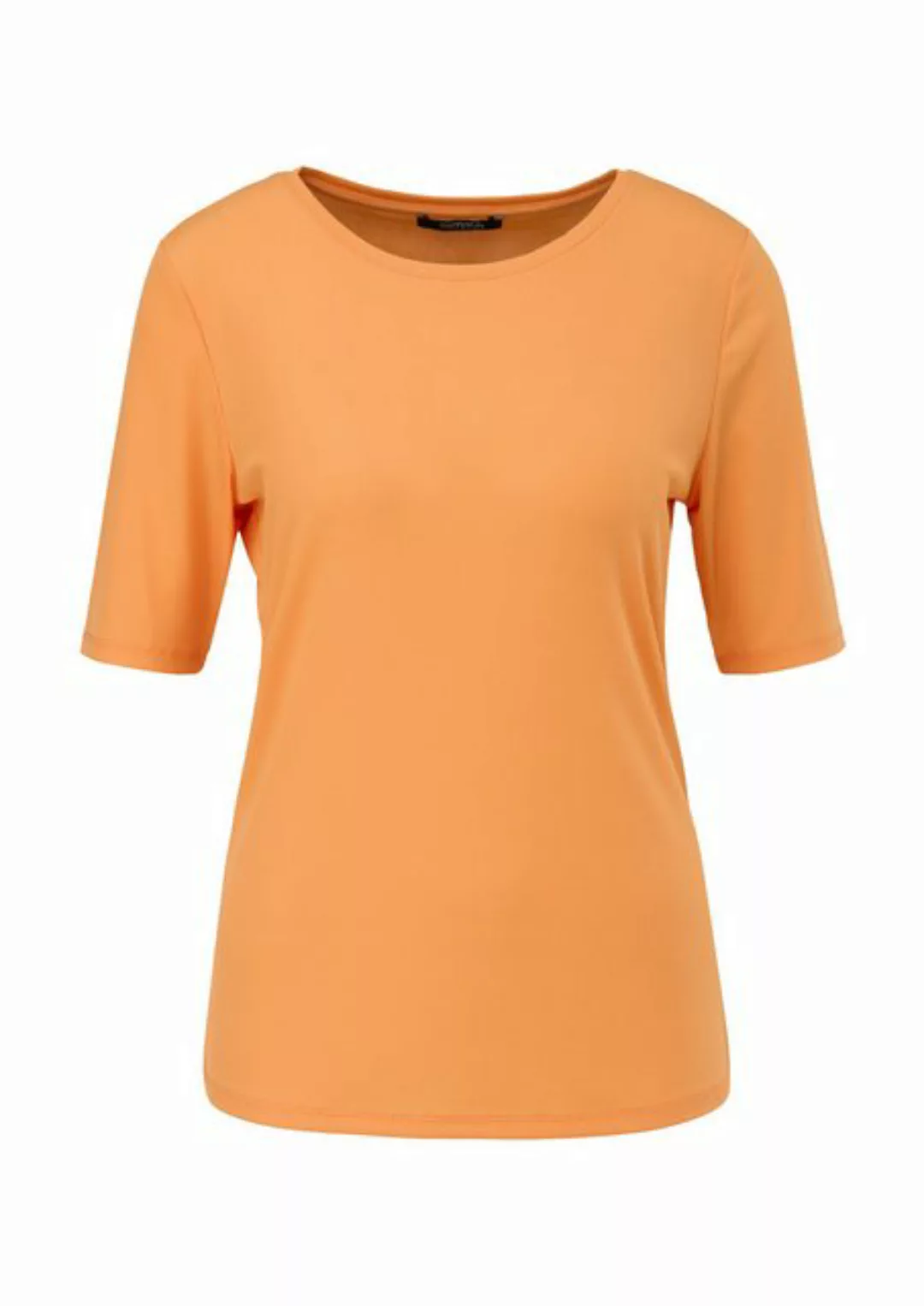 Comma Kurzarmshirt Geripptes T-Shirt mit Rundhalsausschnitt günstig online kaufen