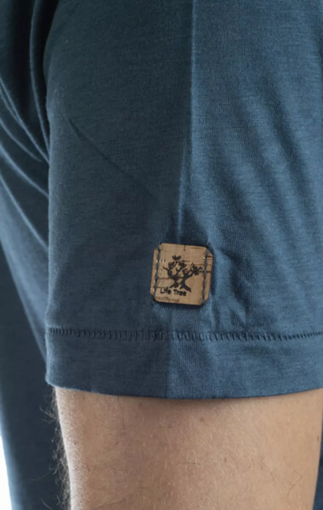Bambus Shirt Fairwear Für Herren "Basic" Denim Blue/moss Green günstig online kaufen