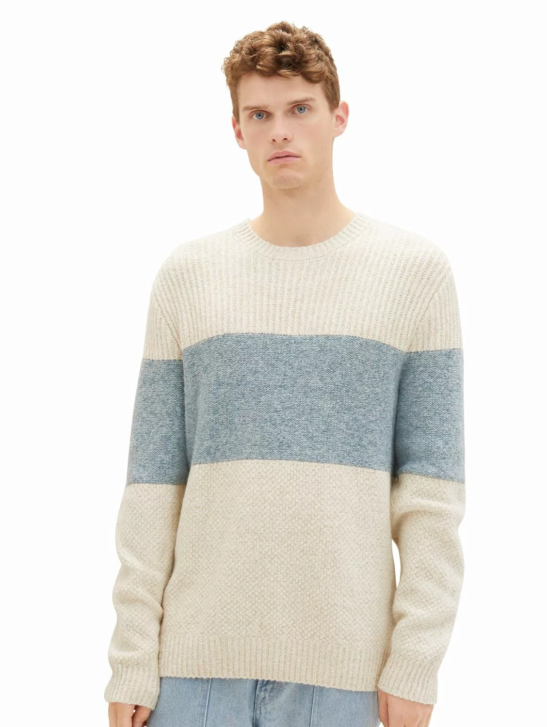 Tom Tailor Herren Rundhals Pullover STRUCTURED KNIT - Regular Fit günstig online kaufen