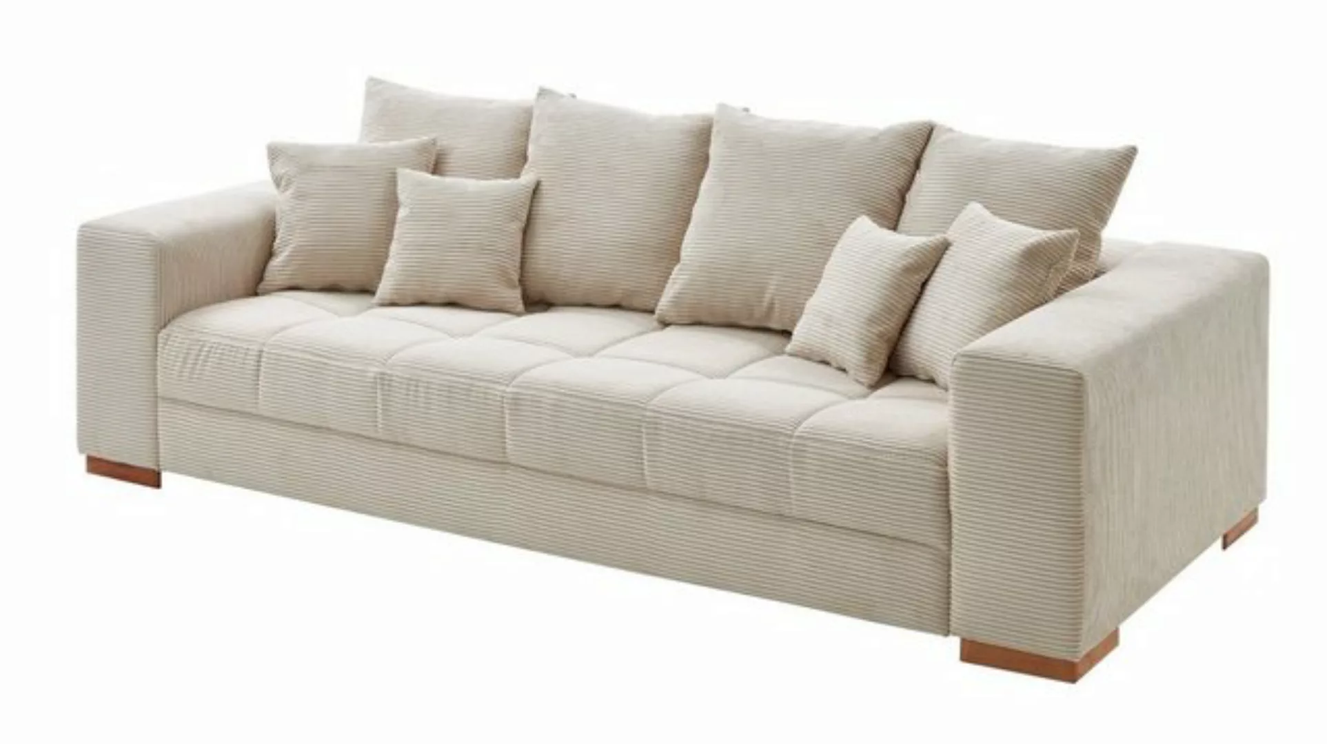 Massivart® Big-Sofa BORNEO Cord beige 254 cm / 4-Sitzer, Noasgunterfederung günstig online kaufen
