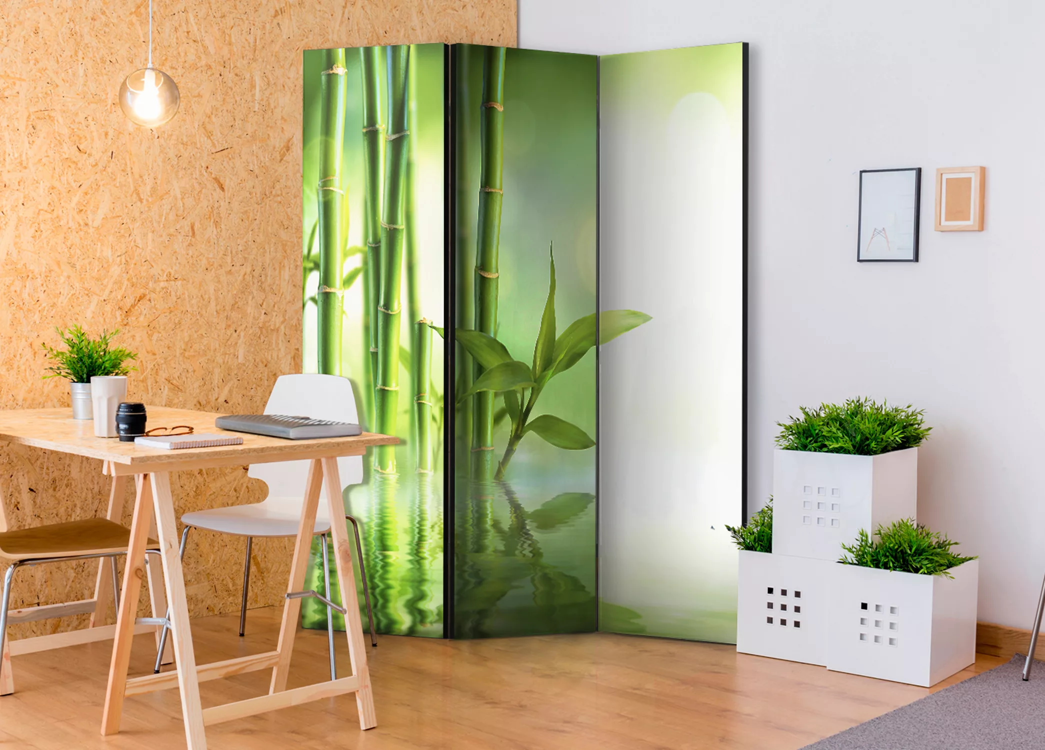3-teiliges Paravent - Green Bamboo [room Dividers] günstig online kaufen