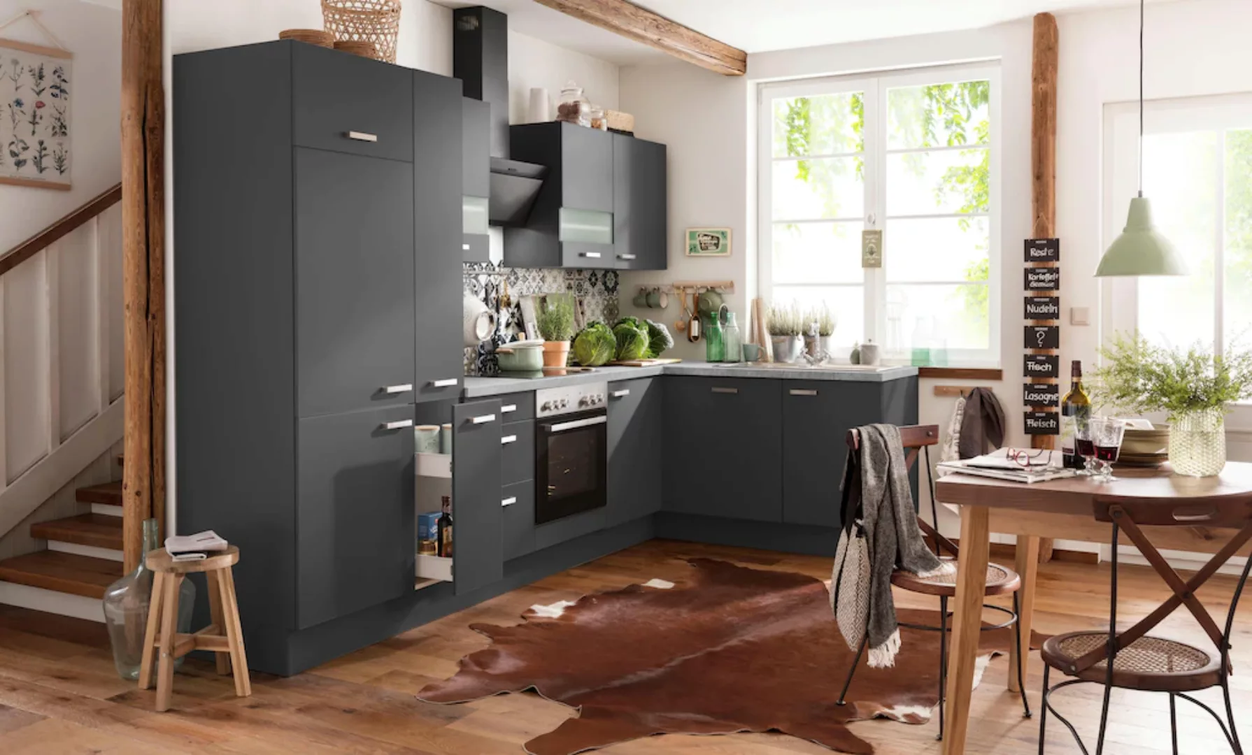 OPTIFIT Winkelküche "Parma", mit E-Geräten, Stellbreite 315 x 175 cm günstig online kaufen