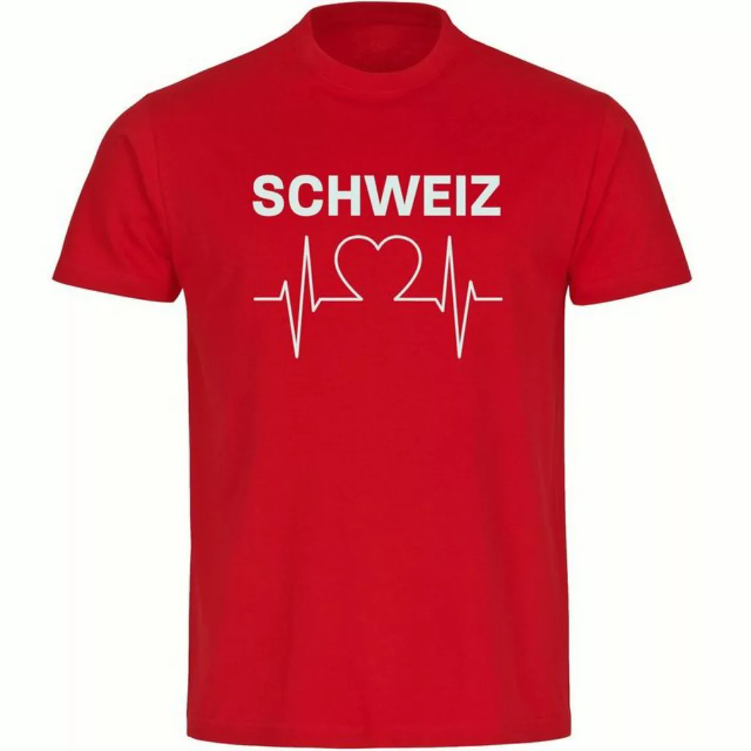 multifanshop T-Shirt Herren Schweiz - Herzschlag - Männer günstig online kaufen