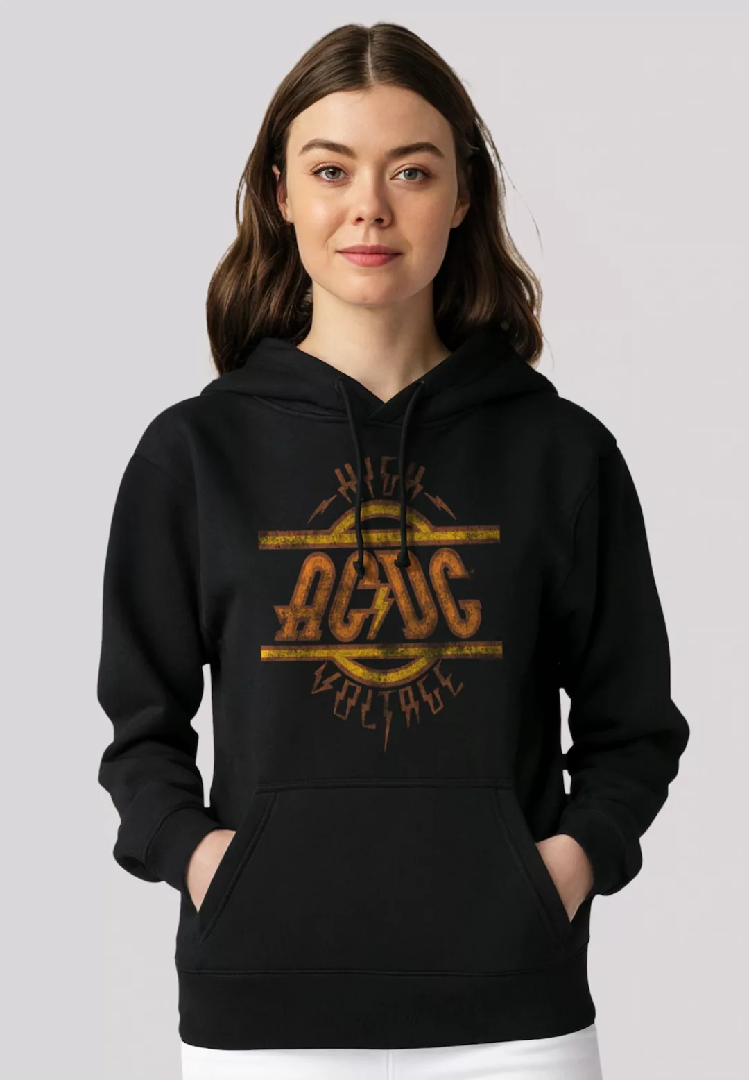 F4NT4STIC Kapuzenpullover "AC/DC Rock Musik Band High Voltage Logo Distress günstig online kaufen