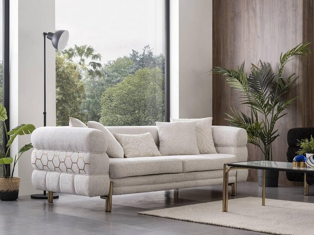 Xlmoebel Sofa Luxuriöses Wohnzimmer-Sofa in Weiß für drei Personen von, Her günstig online kaufen