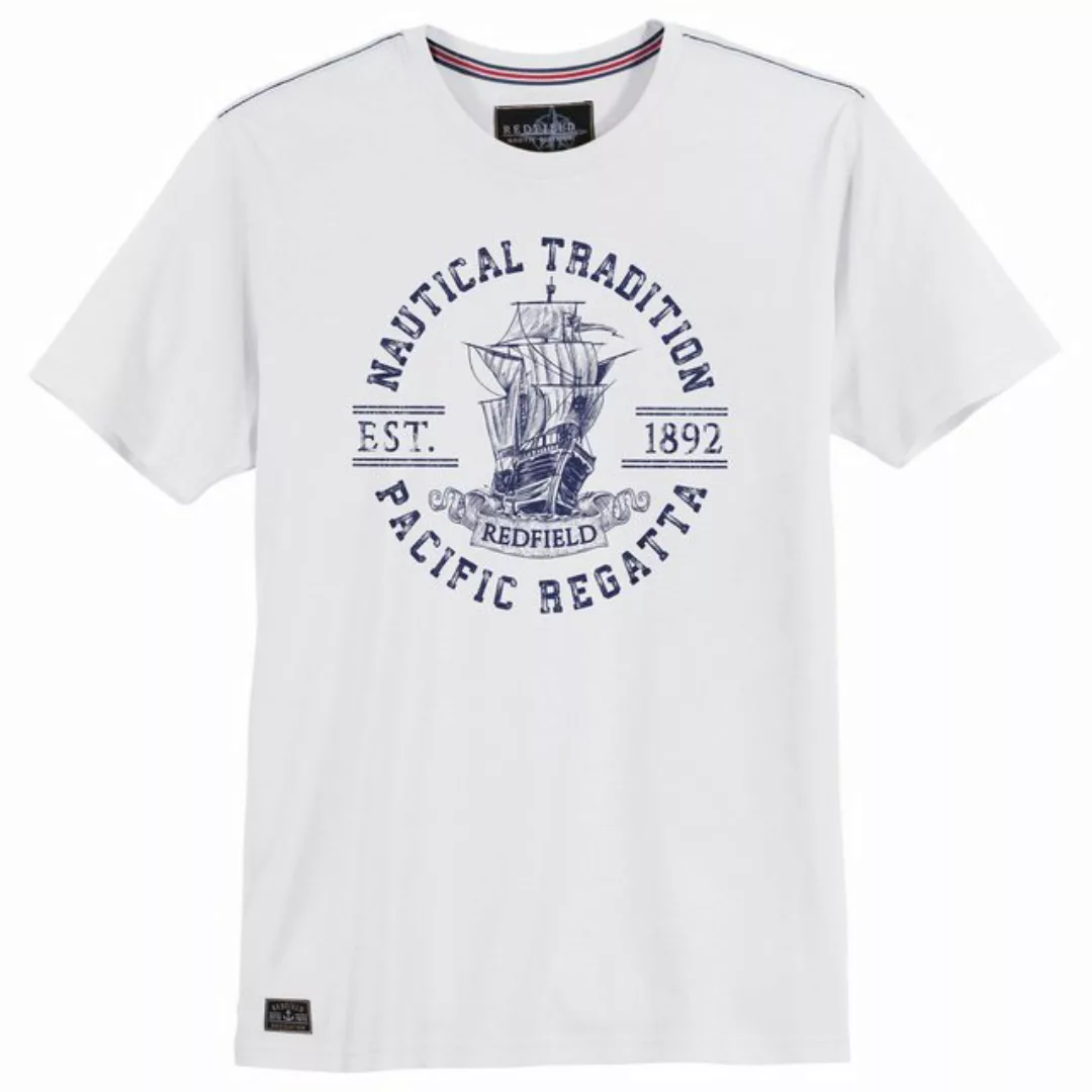 redfield Rundhalsshirt Redfield XXL T-Shirt Pacific Regatta weiß günstig online kaufen