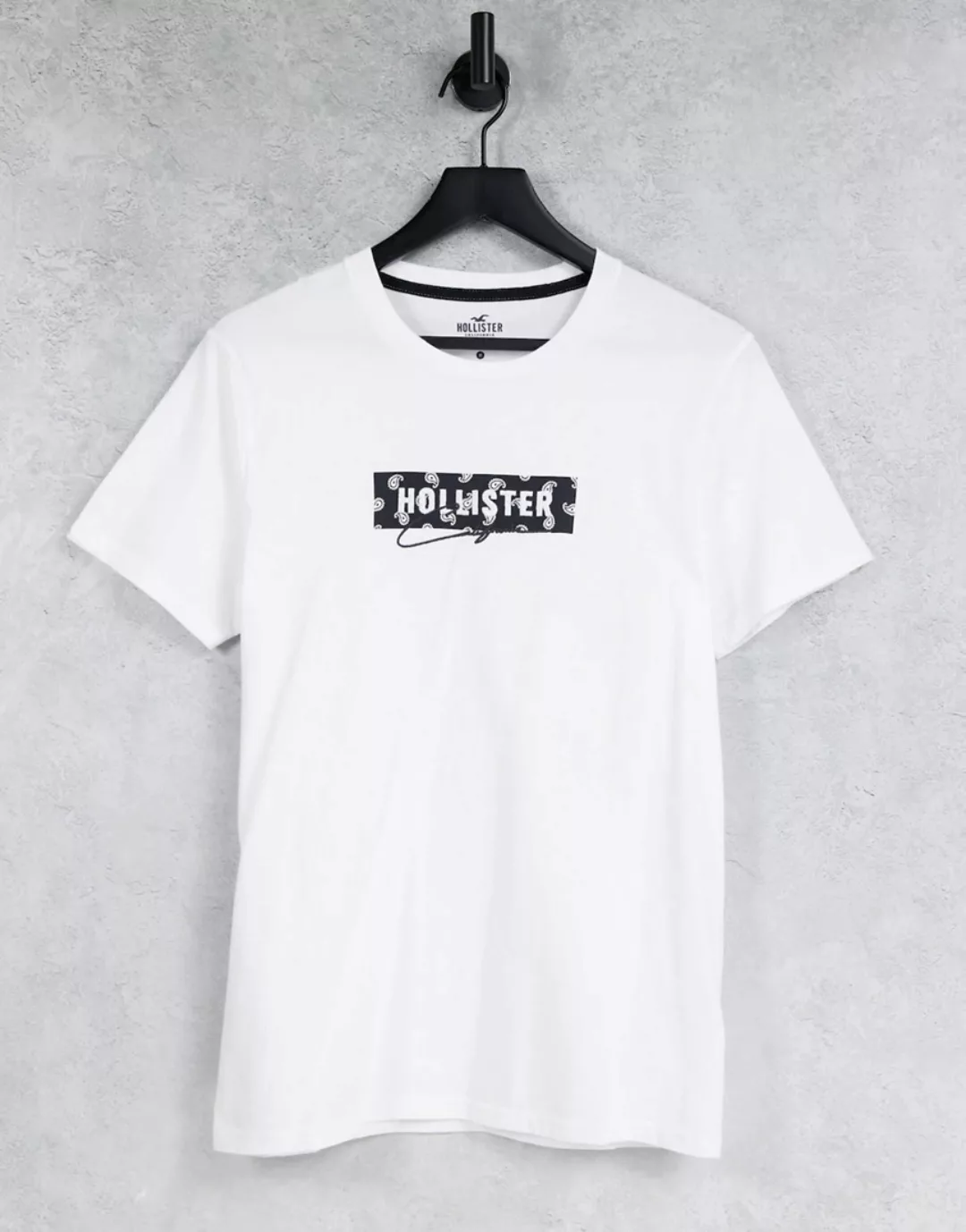 Hollister – Tech – T-Shirt in Weiß mit Brust- und Rückenlogo günstig online kaufen