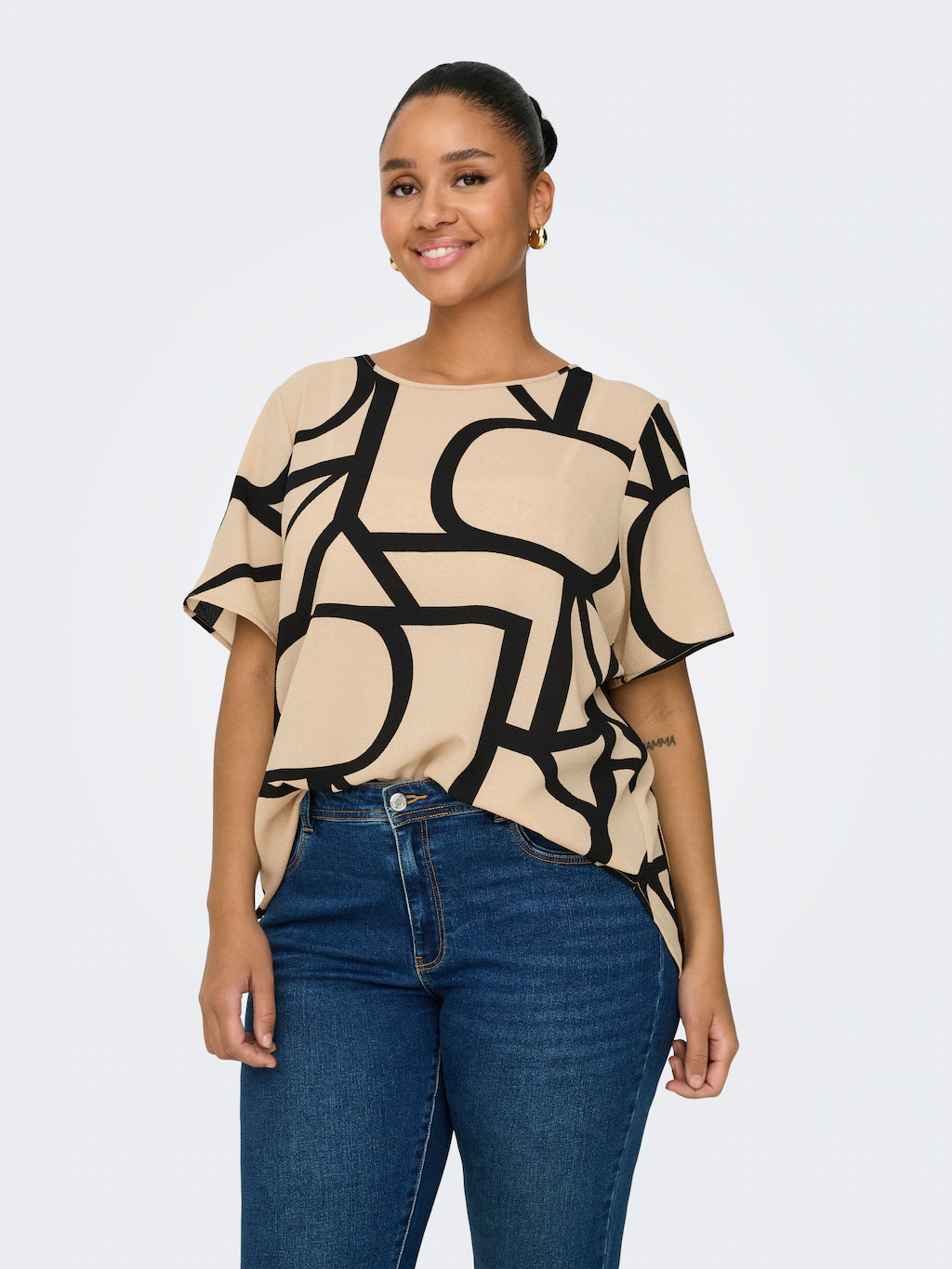 ONLY CARMAKOMA Shirtbluse "CARVICA SS TOP WVN NOOS" günstig online kaufen