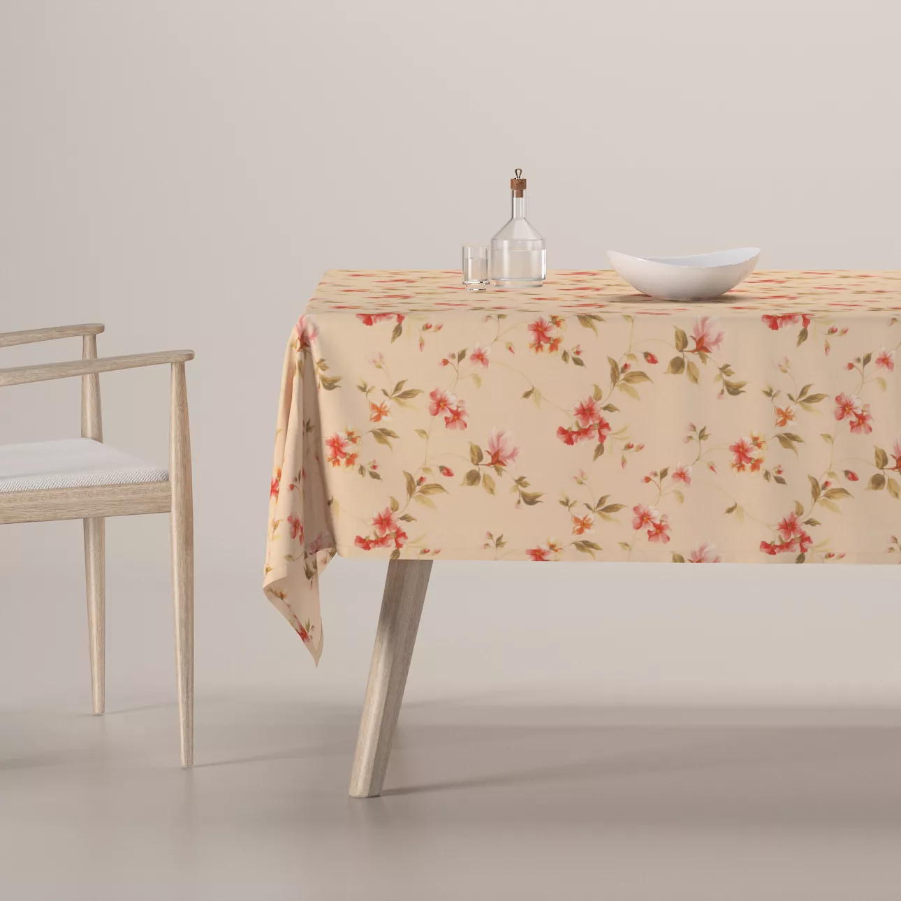 Rechteckige Tischdecke, creme-rosa, Londres (143-88) günstig online kaufen