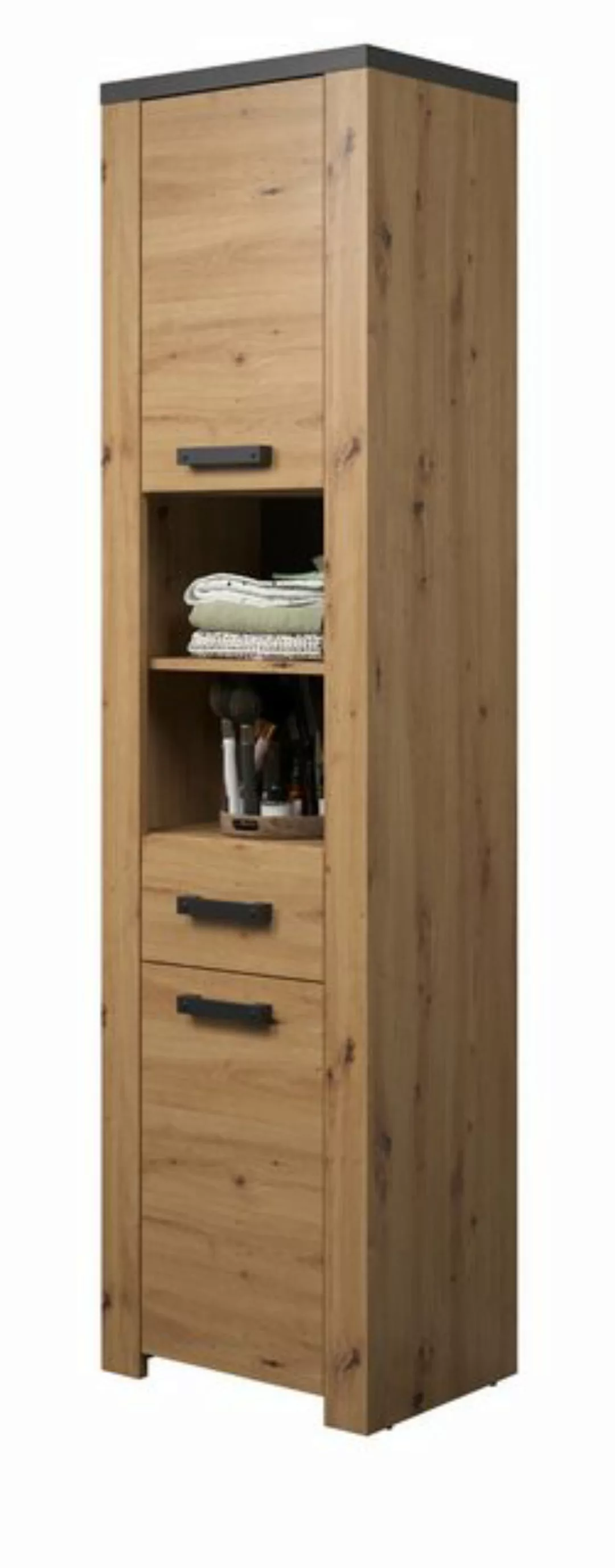 Furn.Design Hochschrank Chase (Badschrank in Artisan Eiche mit grau, 2-türi günstig online kaufen