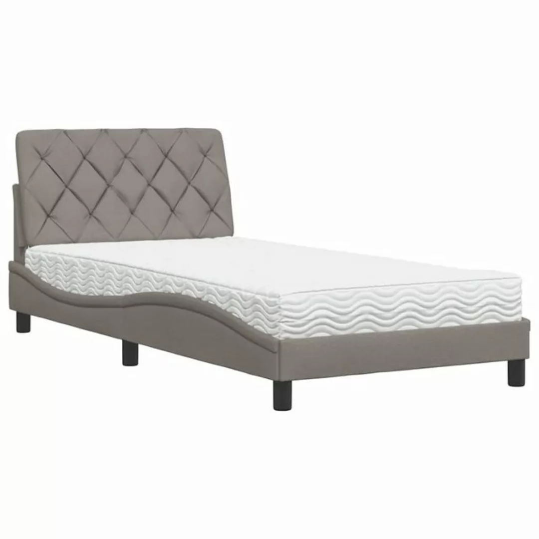 vidaXL Bett Bett mit Matratze Taupe 100x200 cm Stoff günstig online kaufen