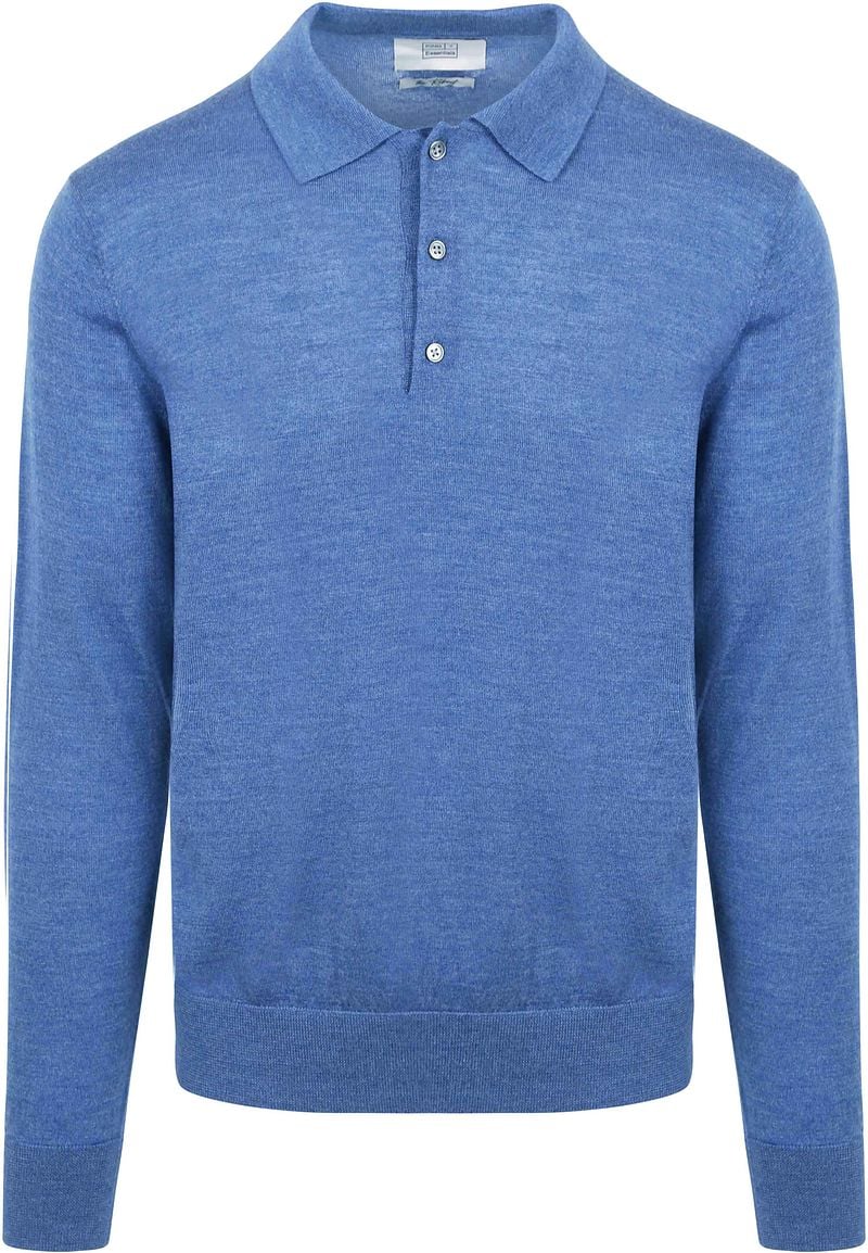 King Essentials The Robert Long Sleeve Poloshirt Merino Mid Blau - Größe M günstig online kaufen