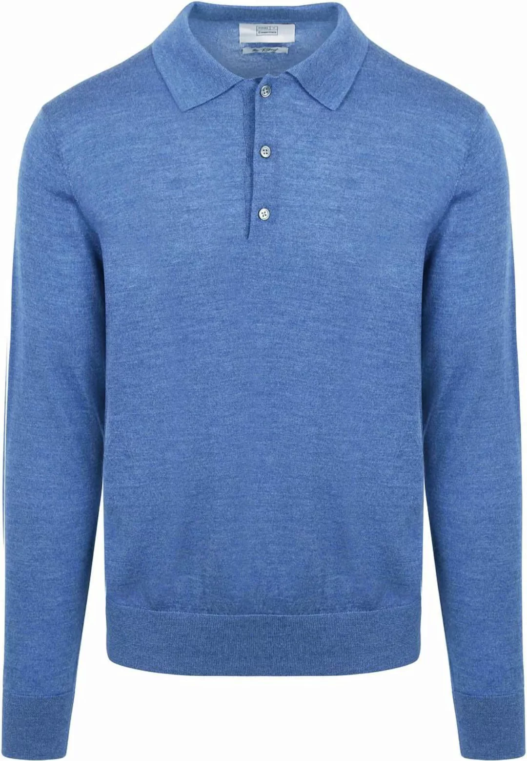 King Essentials The Robert Long Sleeve Poloshirt Merino Mid Blau - Größe S günstig online kaufen