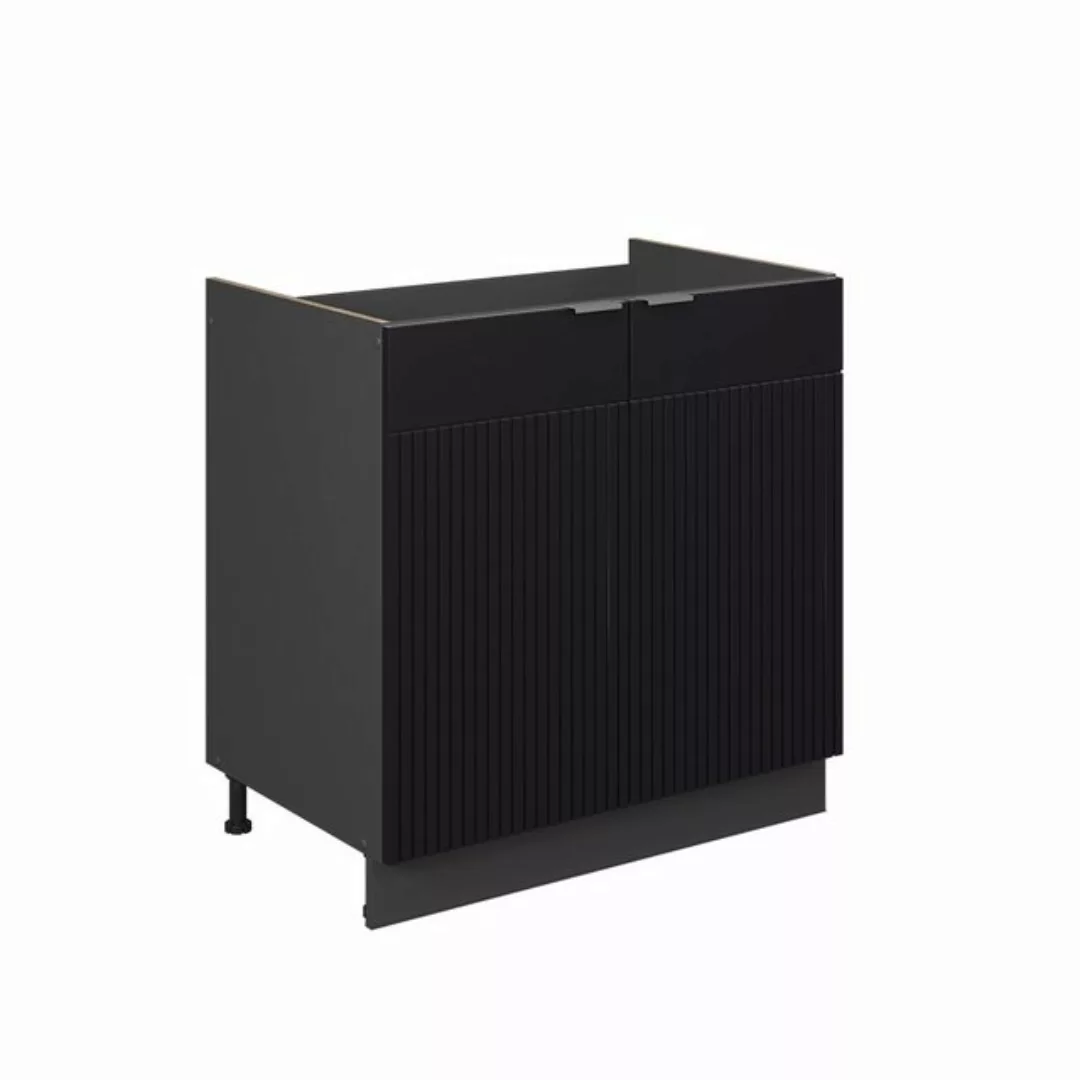 Vicco Spülenunterschrank Fame-Line, Schwarz gestreift/Anthrazit, 80 cm ohne günstig online kaufen