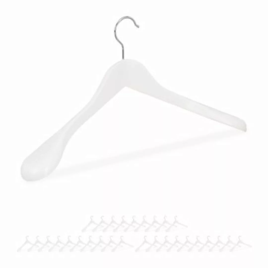 relaxdays 30 x Anzug Kleiderbügel weiß günstig online kaufen
