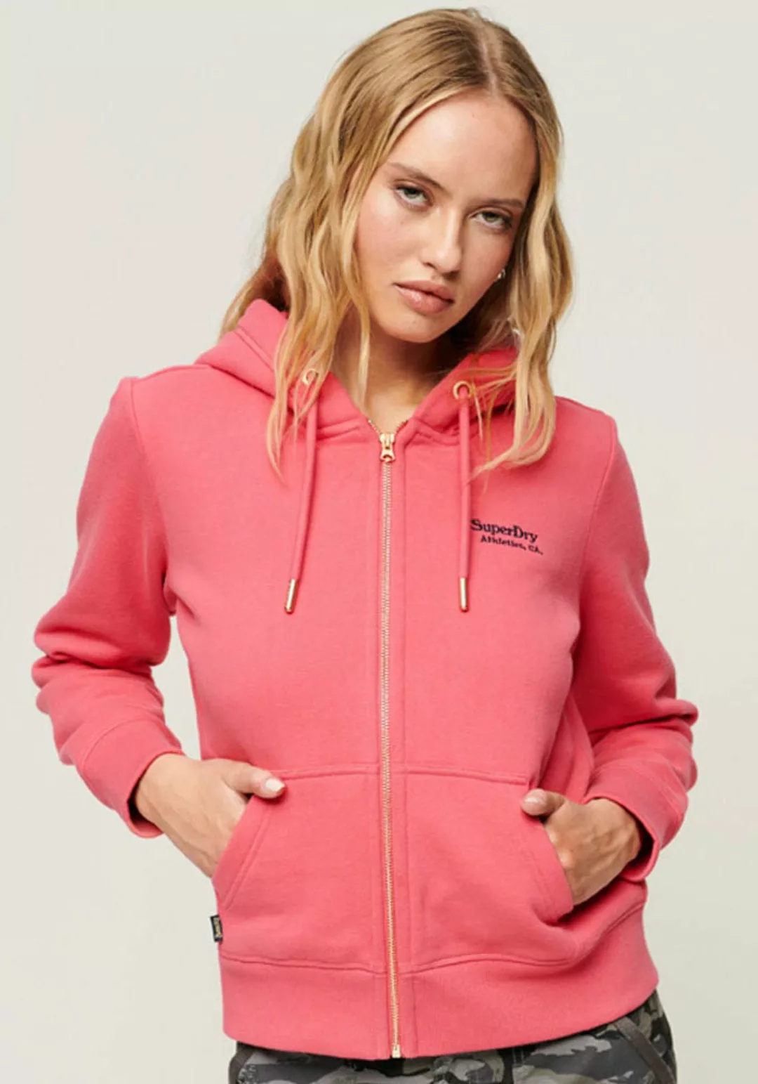 Superdry Kapuzensweatjacke "ESSENTIAL LOGO ZIP HOODIE", mit Logostickerei günstig online kaufen