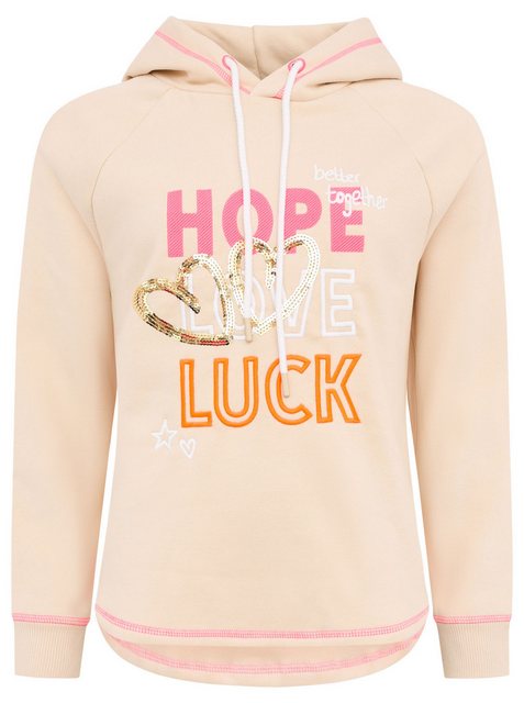 Zwillingsherz Hoodie Sweatshirt "Hope Love Luck" Print günstig online kaufen