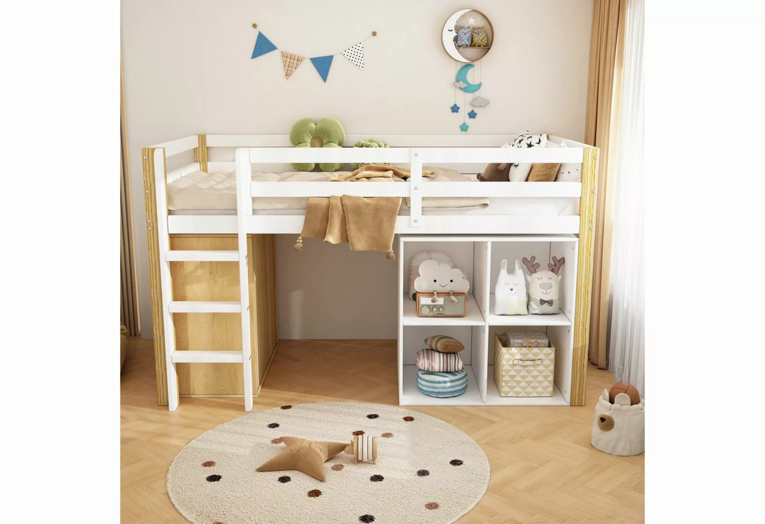 Gotagee Kinderbett Kinderbett Hochbett modern Einzelbett 90x200 Bettgestell günstig online kaufen