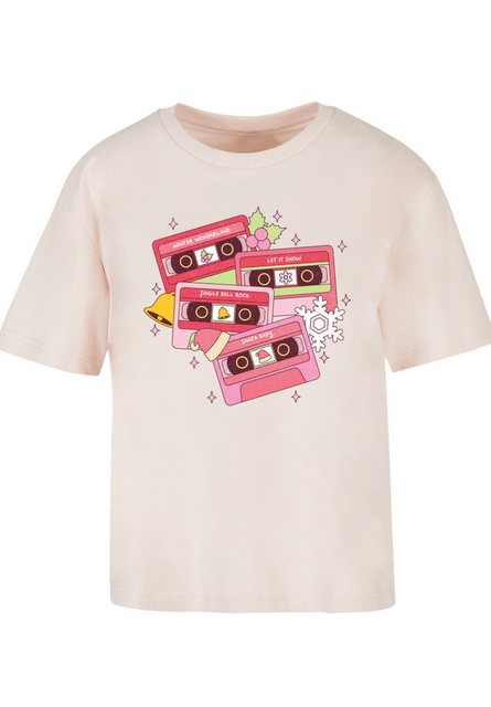 F4NT4STIC T-Shirt Weihnachten Retro Song Tapes Pink Premium Qualität, Weihn günstig online kaufen