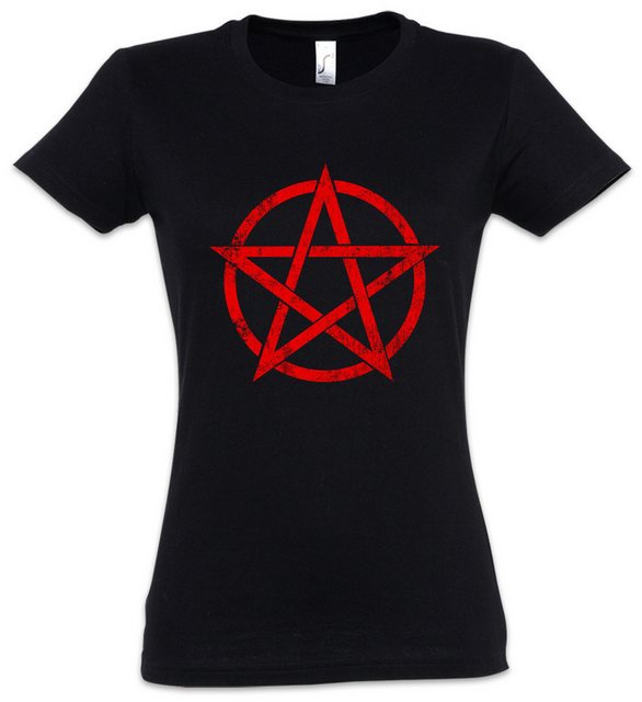 Urban Backwoods Print-Shirt Red Pentagram Sign Damen T-Shirt Satan Crowley günstig online kaufen