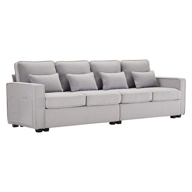 Veepeak Big-Sofa Modernes 4-Sitzer-Sofa aus Leinenstoff geeignet für Wohnzi günstig online kaufen