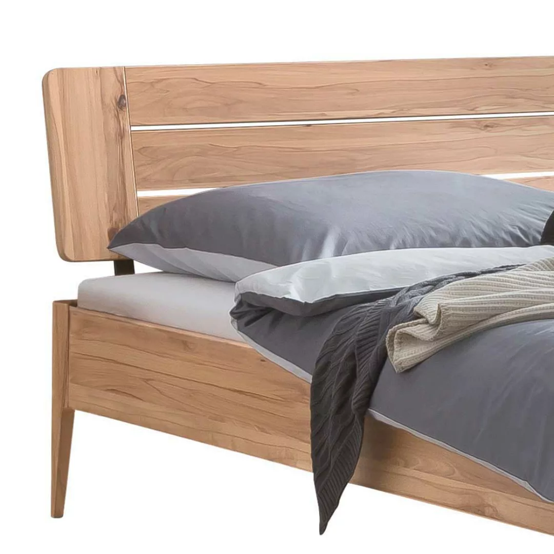 Wildbuche Doppelbett massiv Oberfläche geölt modernem Design günstig online kaufen