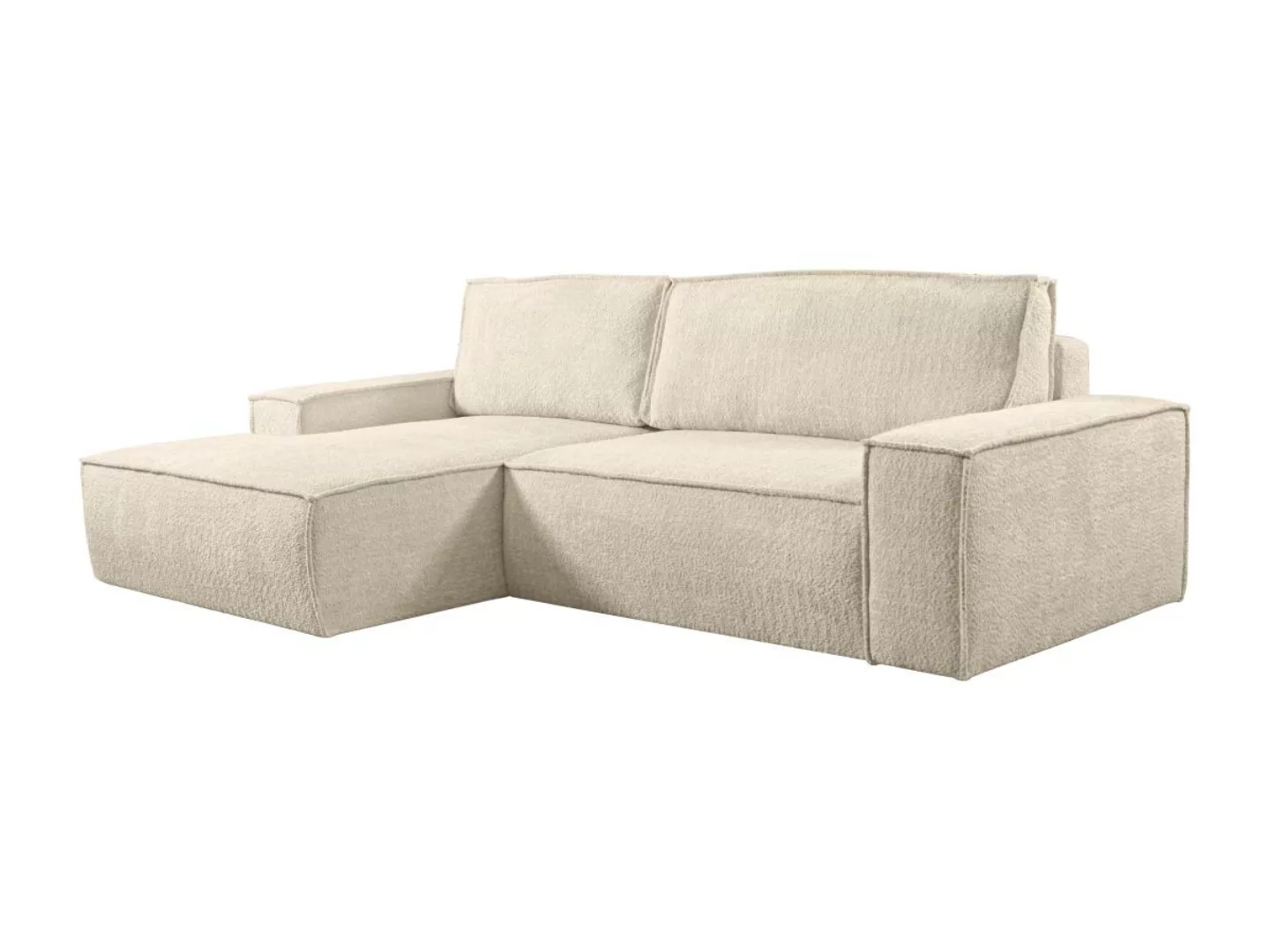 Ecksofa mit Schlaffunktion - Bouclé-Stoff - Beige - Ecke Links - AMELIA von günstig online kaufen