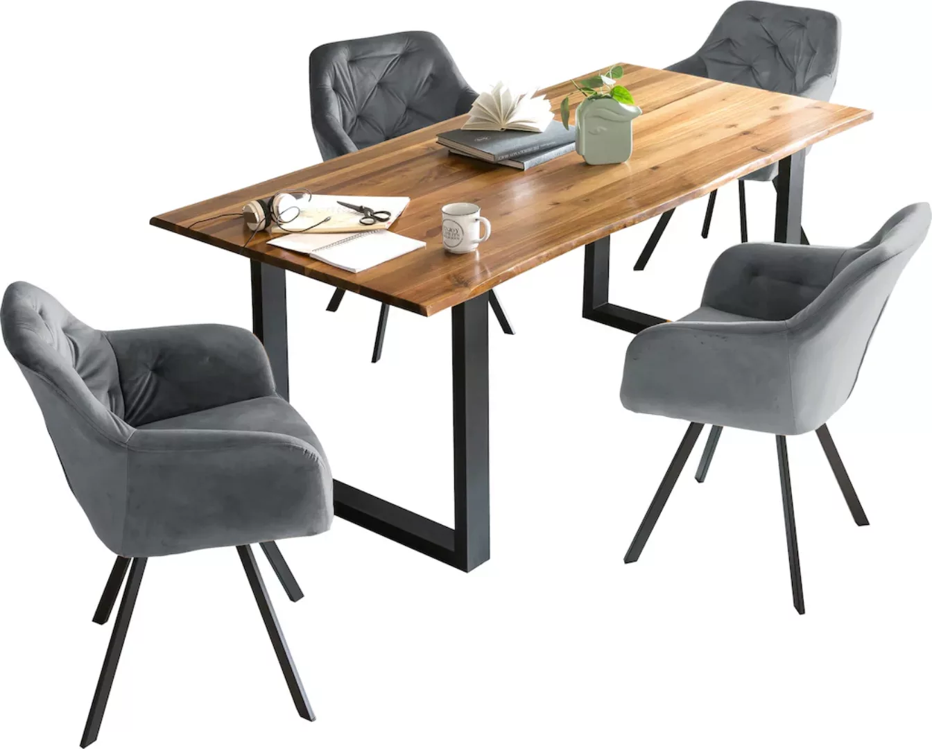 SalesFever Essgruppe, (Set, 5 tlg.), 5-teiliges Set: Drehstühle und Tisch m günstig online kaufen