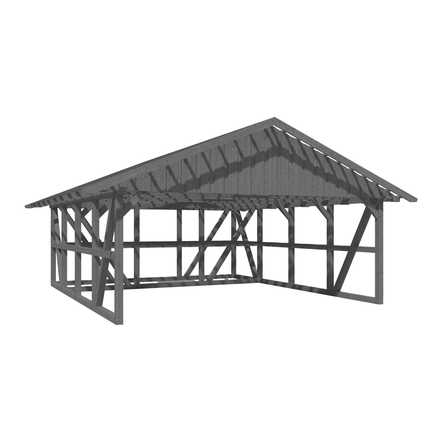 Skan Holz Carport Schwarzwald m. Dachlattung u. Abstellr. C 684 x 772 cm Gr günstig online kaufen