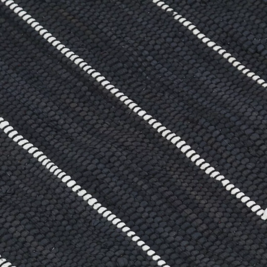 Handgewebter Chindi-teppich Baumwolle 160x230 Cm Anthrazit günstig online kaufen